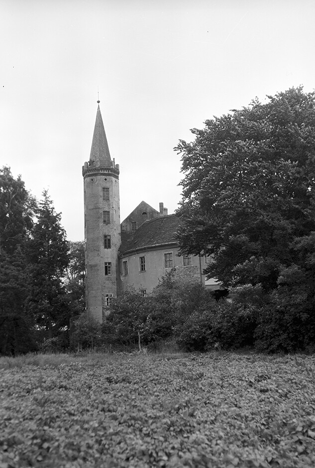 Jessen (Elster), Wasserschloss Jessen mit Schlossturm, Ansicht 1 (Heimatverein "Alter Krug" Zossen e.V. CC BY-NC-SA)