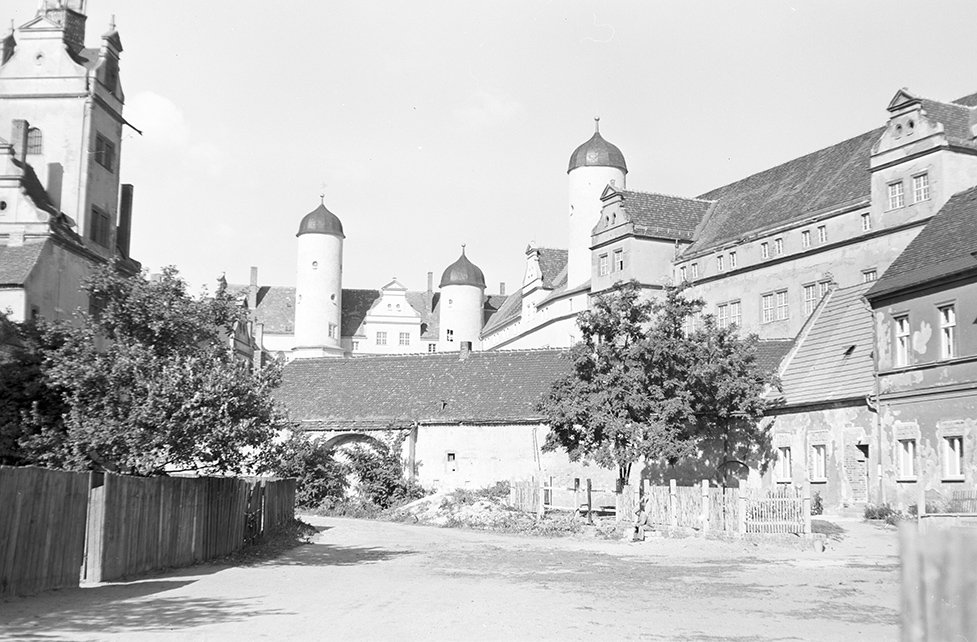 Prettin, Ortsansicht 5 mit Schloss Lichtenburg (Heimatverein "Alter Krug" Zossen e. V. CC BY-NC-SA)