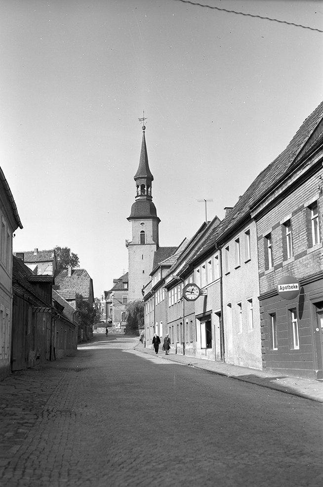 Siebenlehn, Ortsansicht 1 mit Evangelischer Stadtkirche (Heimatverein "Alter Krug" Zossen e. V. CC BY-NC-SA)
