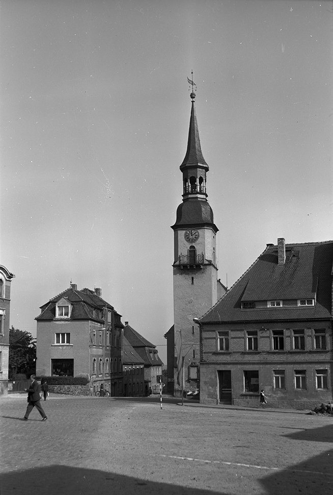 Siebenlehn, Ortsansicht 3 mit Evangelischer Stadtkirche (Heimatverein "Alter Krug" Zossen e. V. CC BY-NC-SA)