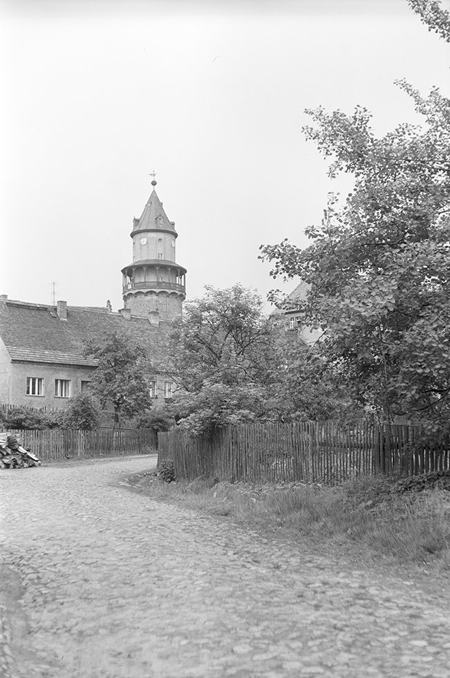 Wiesenburg/Mark, Ortsansicht 1 mit Bergfried (Heimatverein "Alter Krug" Zossen e. V. CC BY-NC-SA)