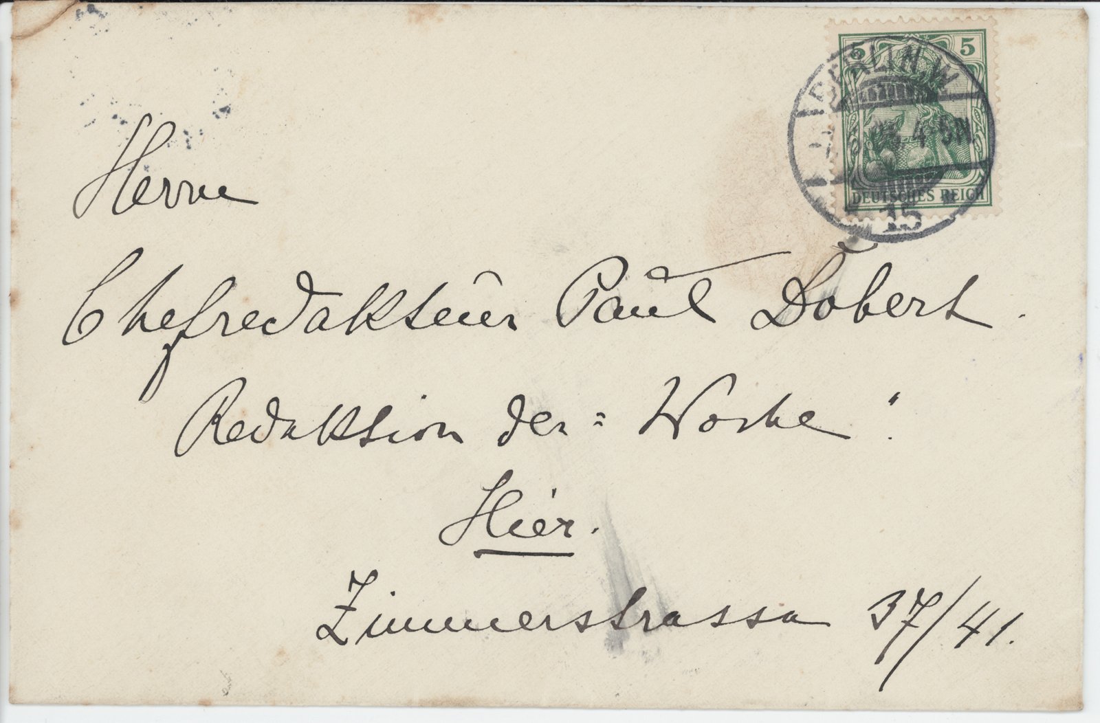 Wolzogen an Dobert, 07.06.1905 (1) (Heimatverein "Alter Krug" Zossen e.V. CC BY-NC-SA)