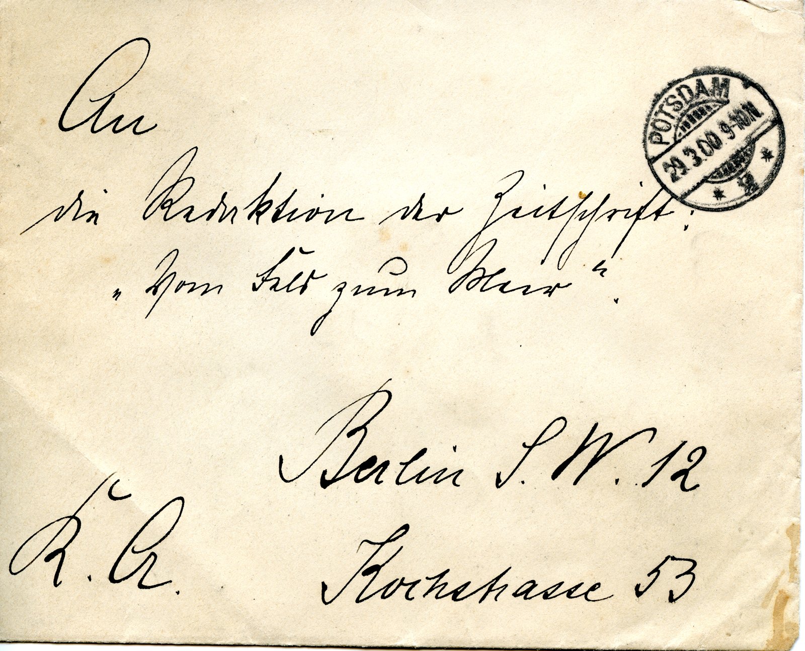 Hellemund an Dobert, 20.03.1900 (Heimatverein "Alter Krug" Zossen e.V. CC BY-NC-SA)