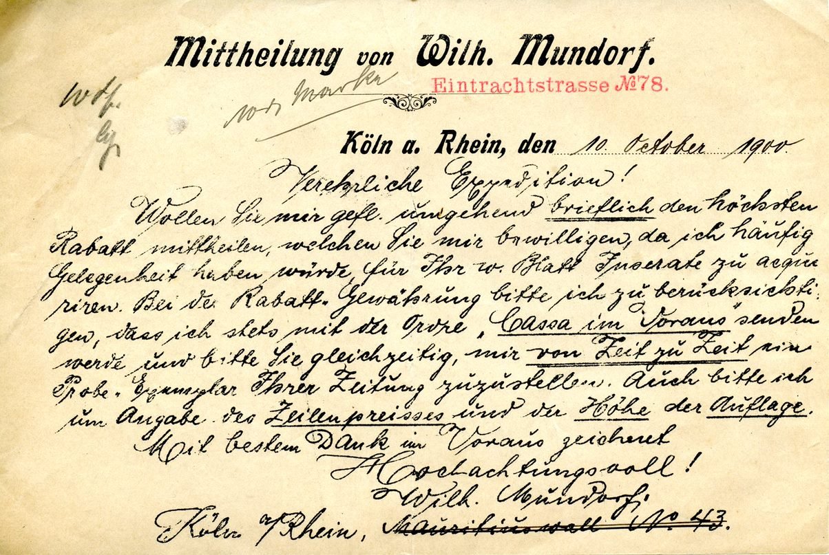 Wilh. Mundorfan Dobert, 10.10.1900 (Heimatverein "Alter Krug" Zossen e.V. CC BY-NC-SA)