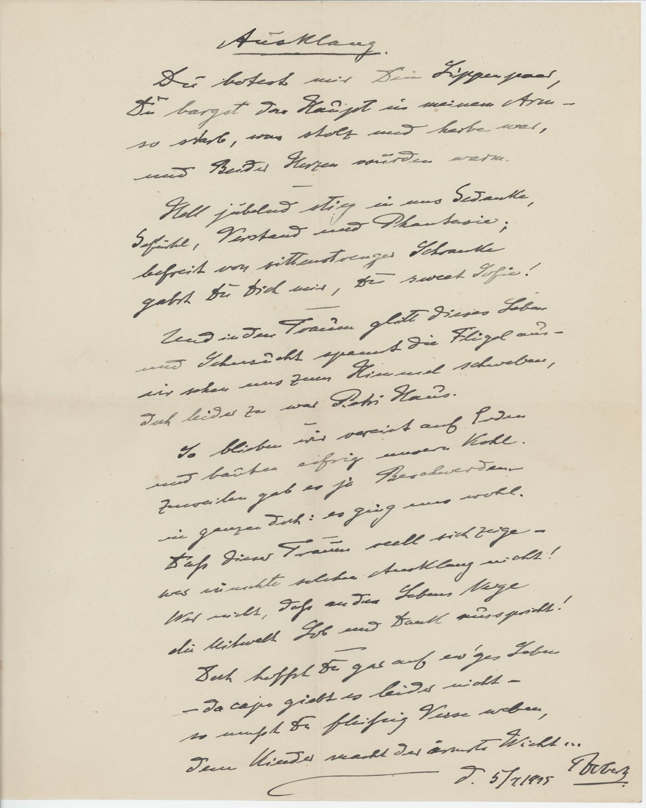 Gedicht Dobert, 05.07.1915 (Heimatverein "Alter Krug" Zossen e.V. CC BY-NC-SA)