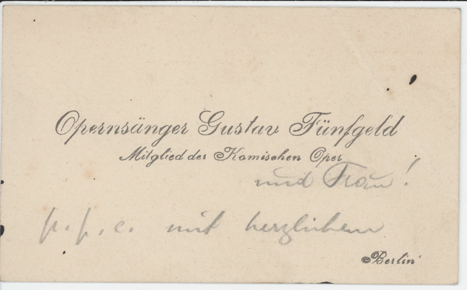 G. Fünfgeld an Dobert, 1906 (Heimatverein "Alter Krug" Zossen e.V. CC BY-NC-SA)