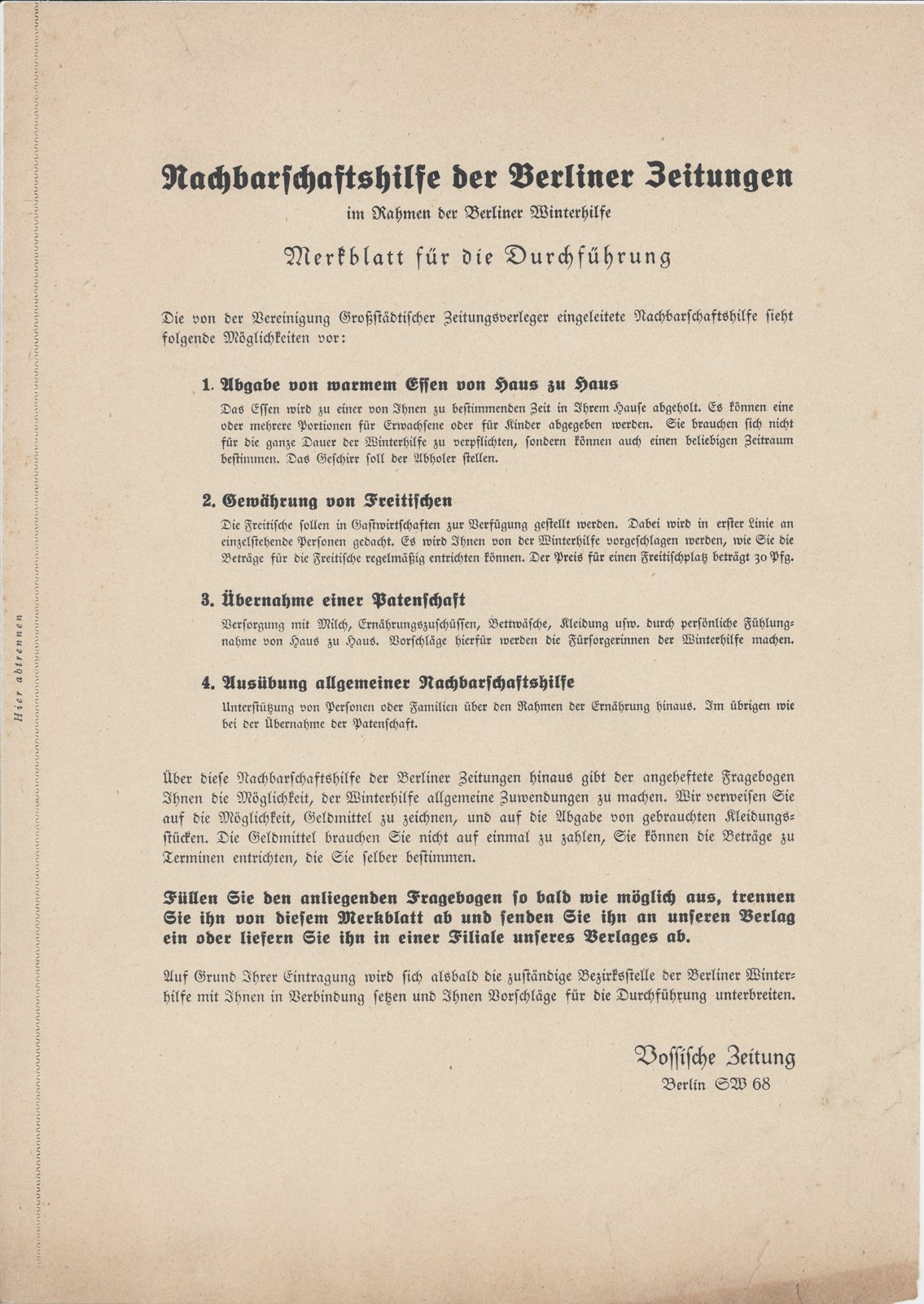 Vossische Zeitung-Dobert, 1931 (Heimatverein "Alter Krug" Zossen e.V. CC BY-NC-SA)