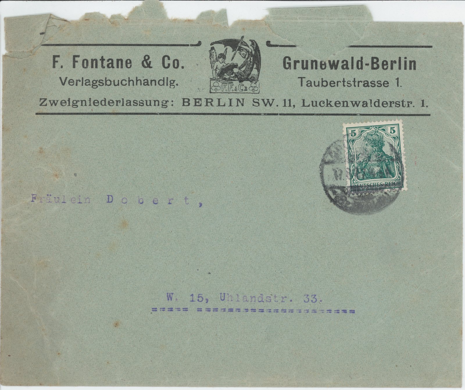 F. Fontane an Margarete Dobert, 17.06.1907 (Heimatverein "Alter Krug" Zossen e.V. CC BY-NC-SA)