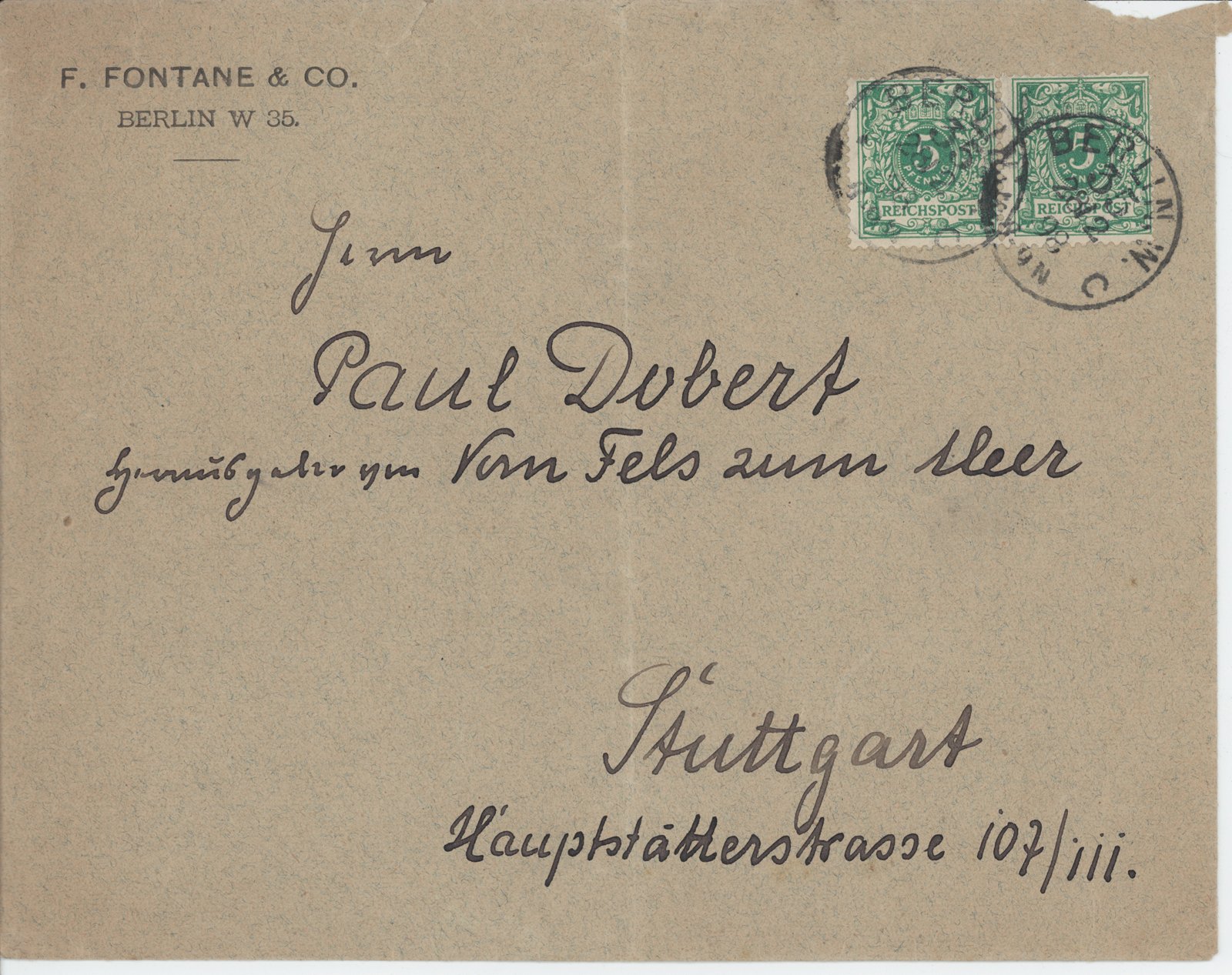 F. Fontane an Dobert, 28.12.1898 (Heimatverein "Alter Krug" Zossen e.V. CC BY-NC-SA)