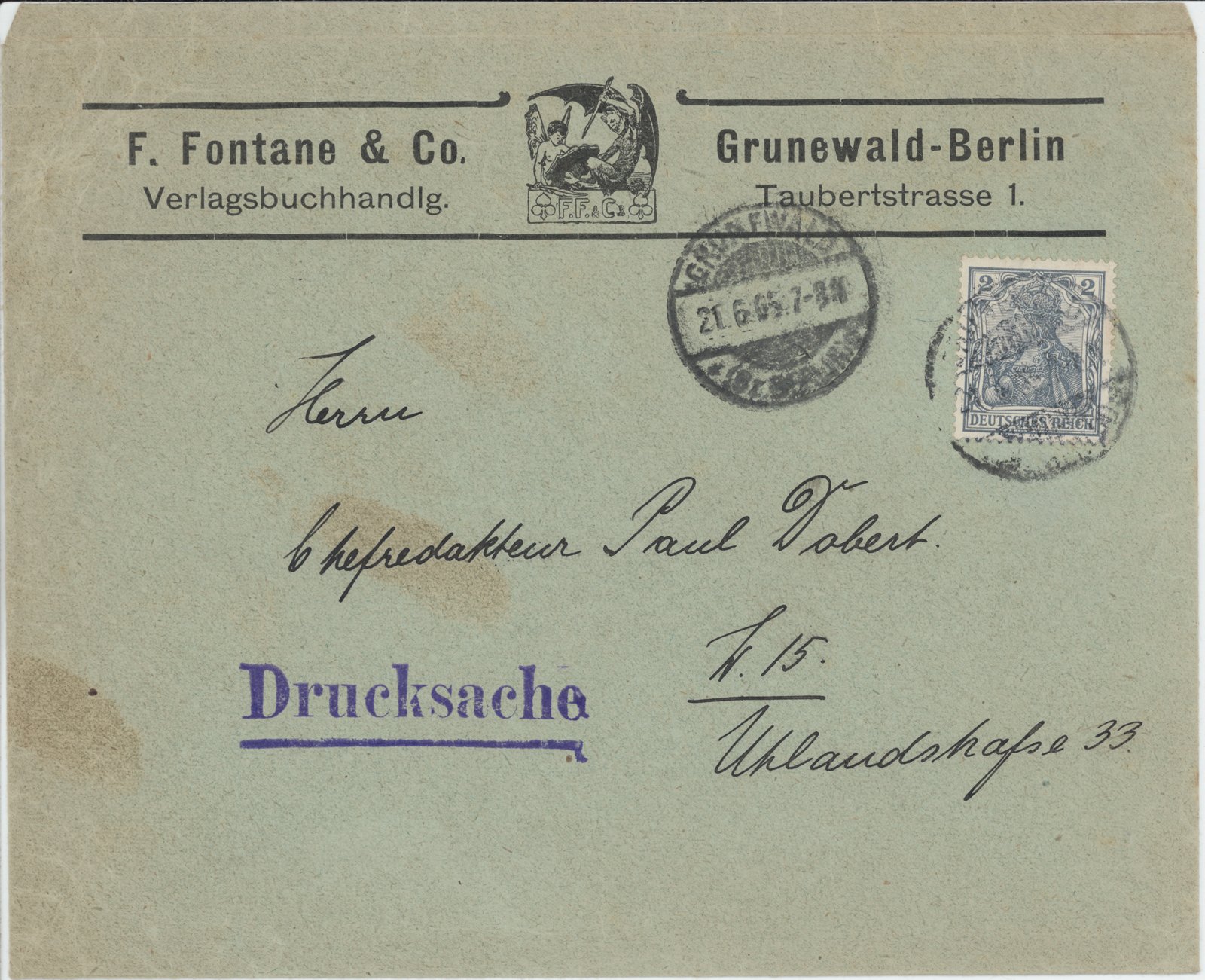 F. Dobert an Fontane, 21.06.1905 (Heimatverein "Alter Krug" Zossen e.V. CC BY-NC-SA)