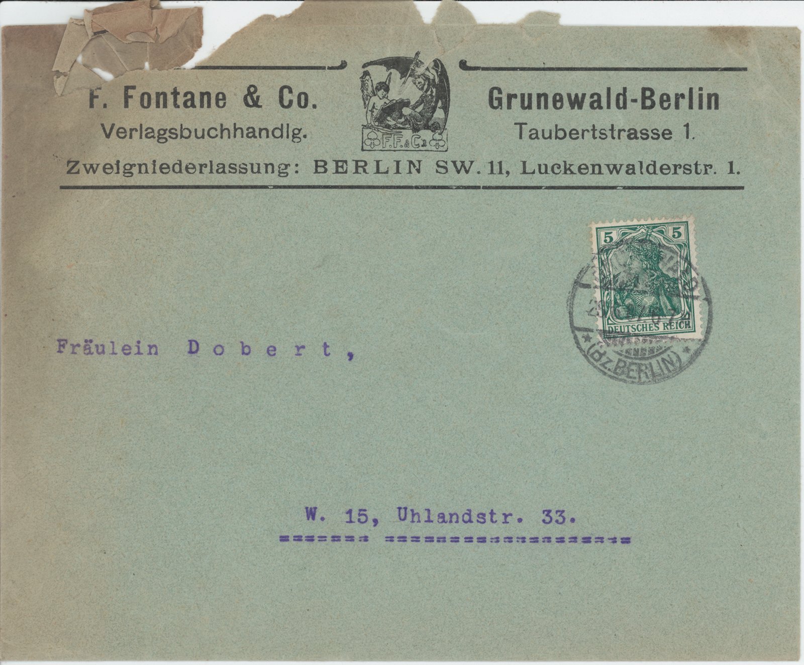 F. Fontane an M. Dobert, 29.06.1897 (Heimatverein "Alter Krug" Zossen e.V. CC BY-NC-SA)