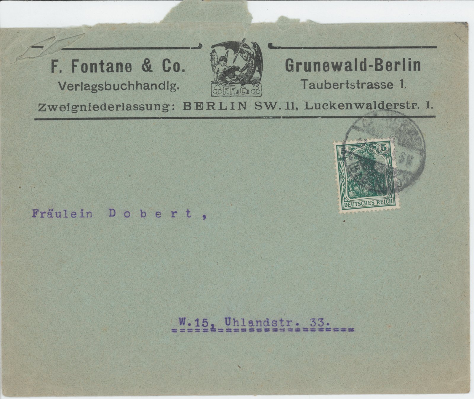 F. Fontane an M. Dobert, 06.07.1905 (Heimatverein "Alter Krug" Zossen e.V. CC BY-NC-SA)
