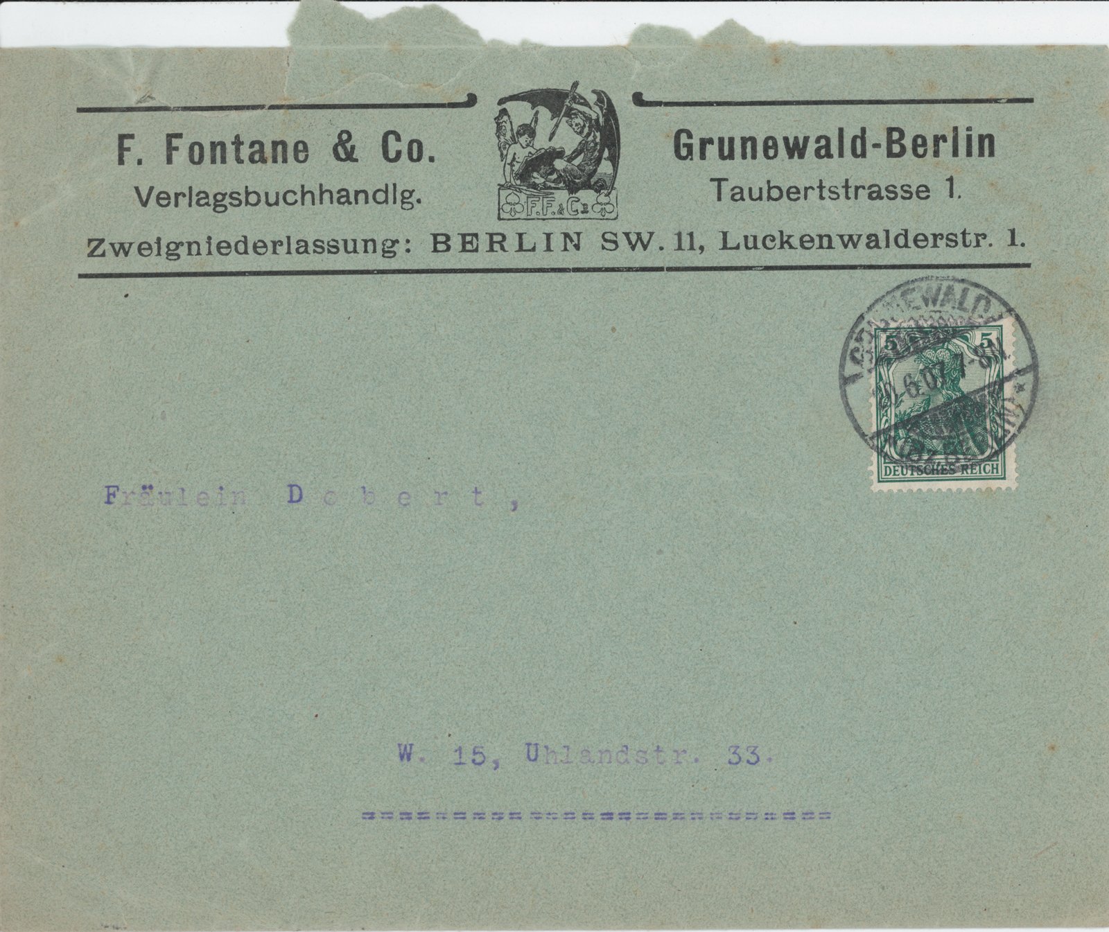 F. Fontane an Margarete Dobert, 20.06.1907 (Heimatverein "Alter Krug" Zossen e.V. CC BY-NC-SA)