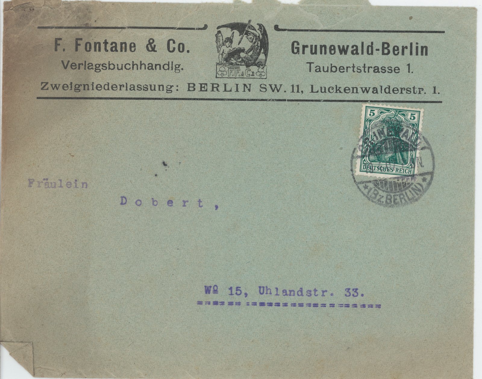 F. Fontane an Margarete Dobert, 19.04.1907 (Heimatverein "Alter Krug" Zossen e.V. CC BY-NC-SA)