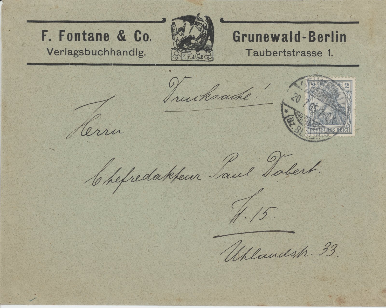 F. Fontane an Dobert, 20.07.1905 (Heimatverein "Alter Krug" Zossen e.V. CC BY-NC-SA)