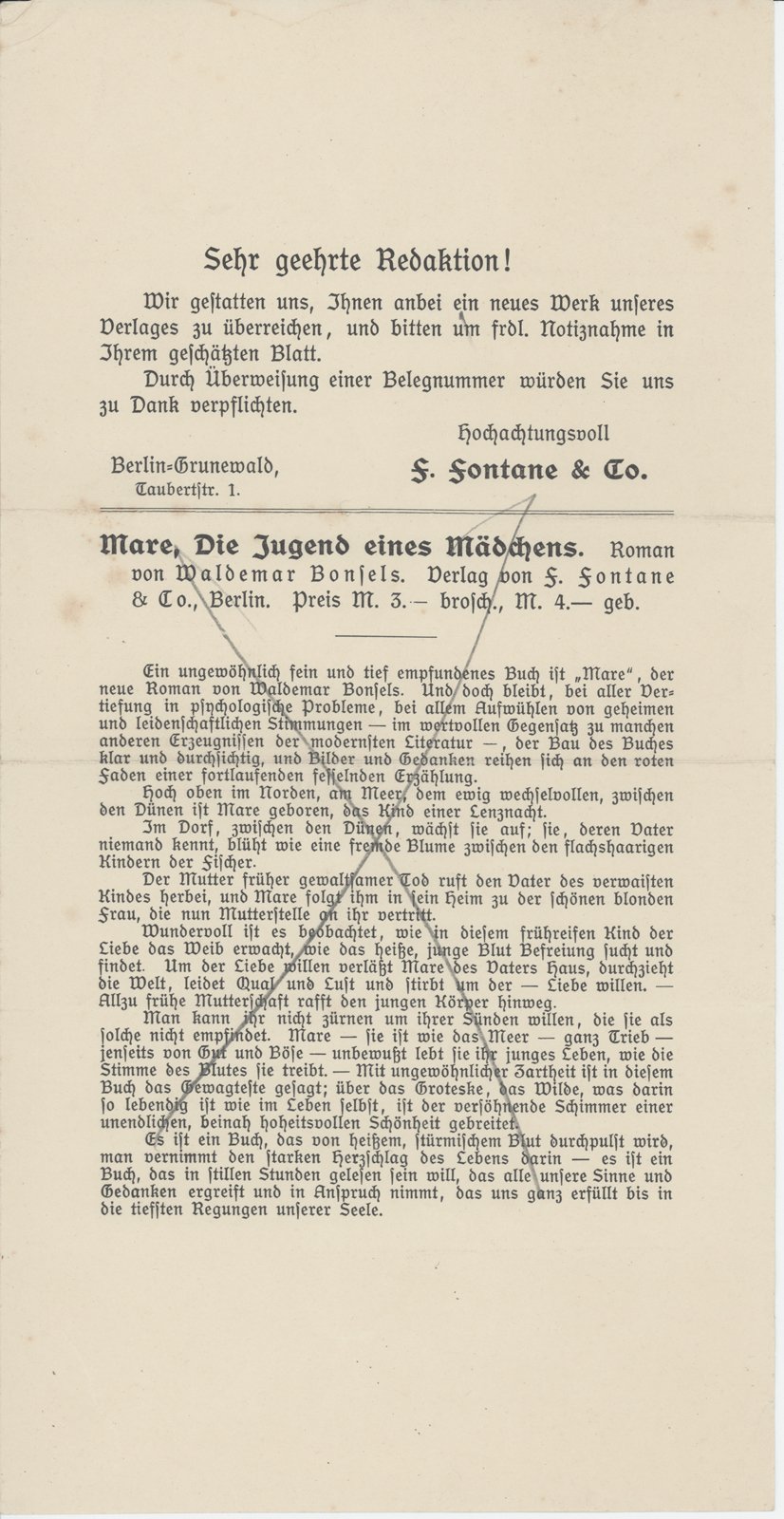 F. Fontane Verlag, 1907 (Heimatverein "Alter Krug" Zossen e.V. CC BY-NC-SA)