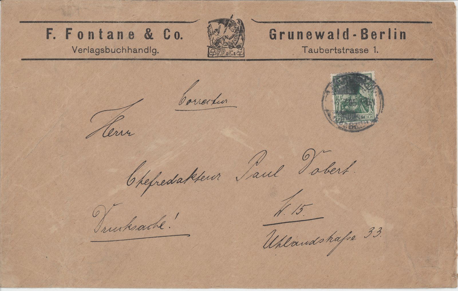 F. Dobert an Fontane, 1905 (Heimatverein "Alter Krug" Zossen e.V. CC BY-NC-SA)