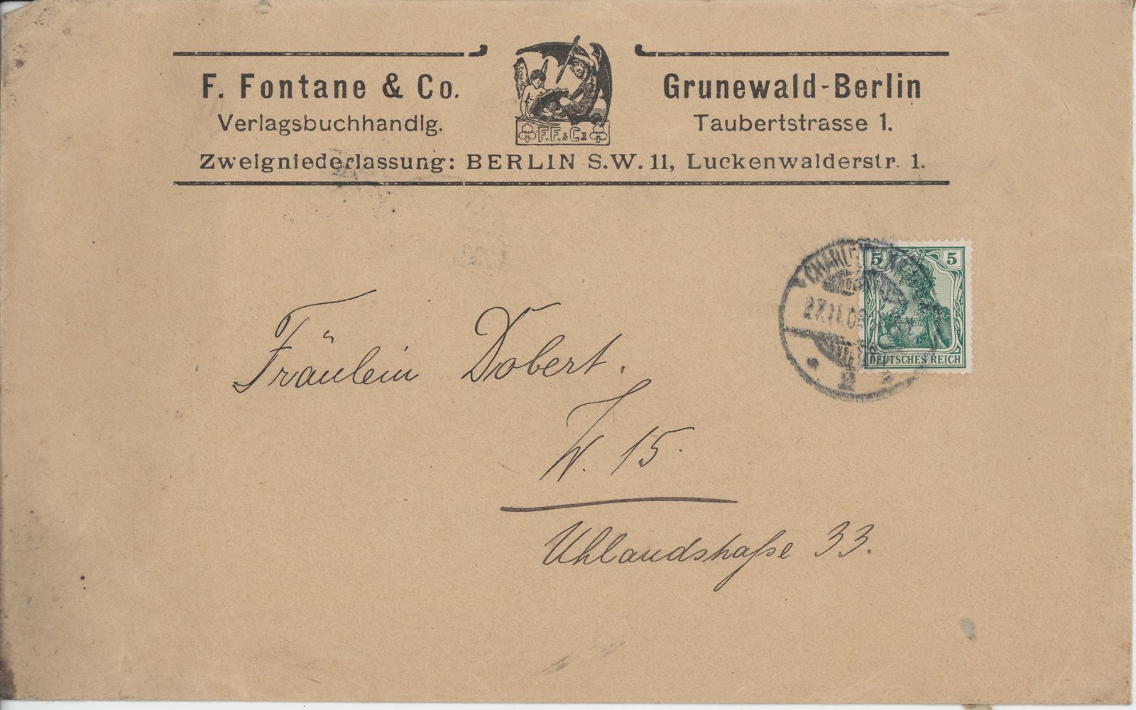 F. Fontane an M. Dobert, 27.11.1906 (Heimatverein "Alter Krug" Zossen e.V. CC BY-NC-SA)