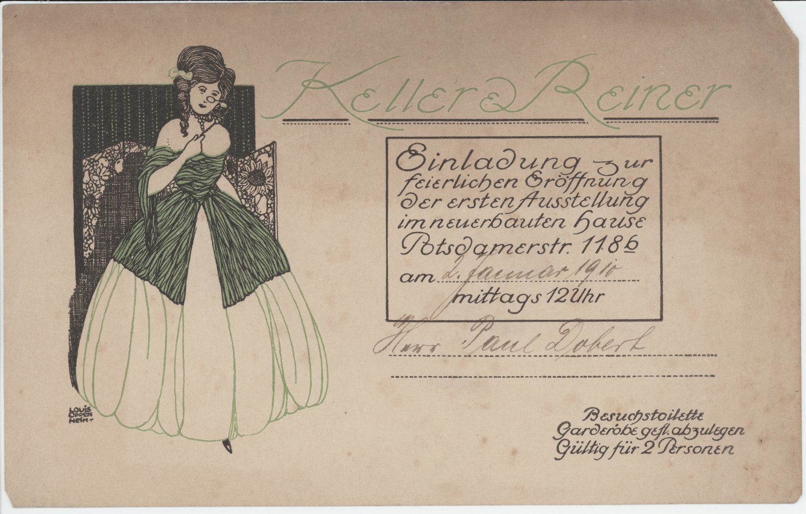 Einladung an Dobert, 02.01.1910 (Heimatverein "Alter Krug" Zossen e.V. CC BY-NC-SA)