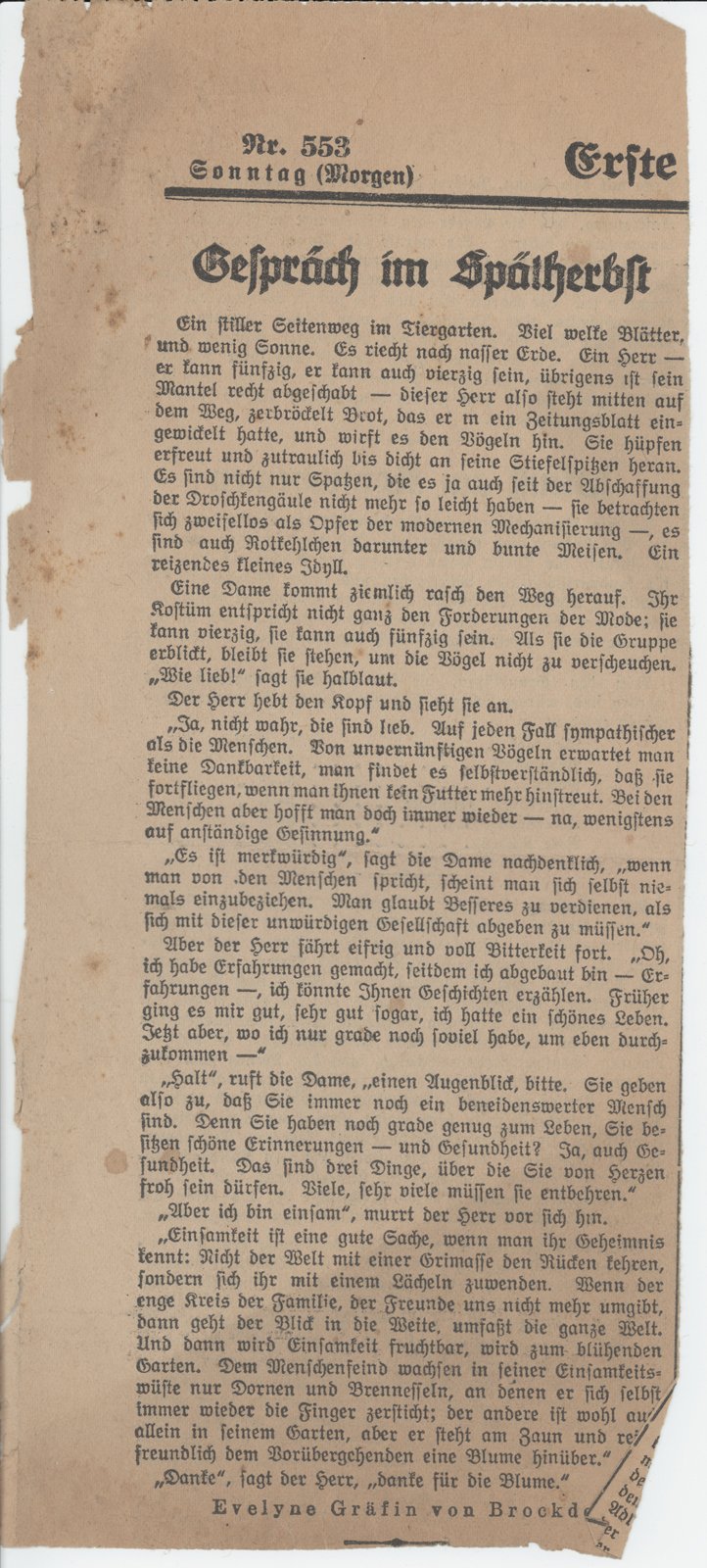 v. Brockdorf, 23.11.1930 (Heimatverein "Alter Krug" Zossen e.V. CC BY-NC-SA)