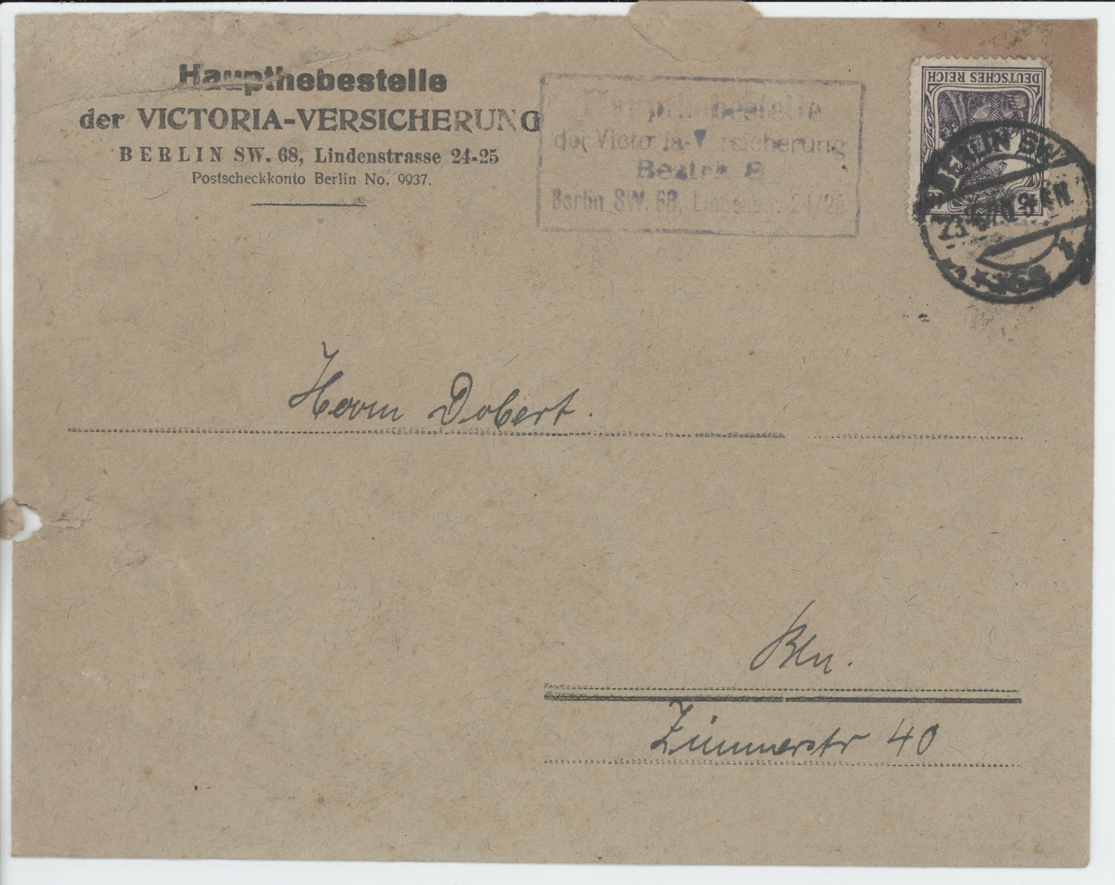 Victoria an Dobert, 23.05.1920 (Heimatverein "Alter Krug" Zossen e.V. CC BY-NC-SA)
