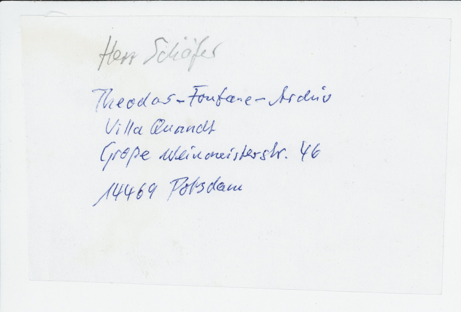 Klaus Voeckler Notizzettel (Heimatverein "Alter Krug" Zossen e.V. CC BY-NC-SA)