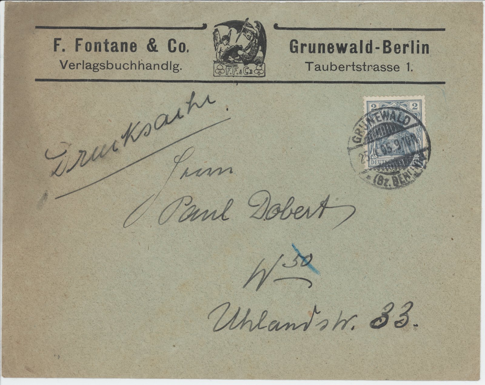F. Fontane an Dobert, 25.04.1905 (Heimatverein "Alter Krug" Zossen e.V. CC BY-NC-SA)