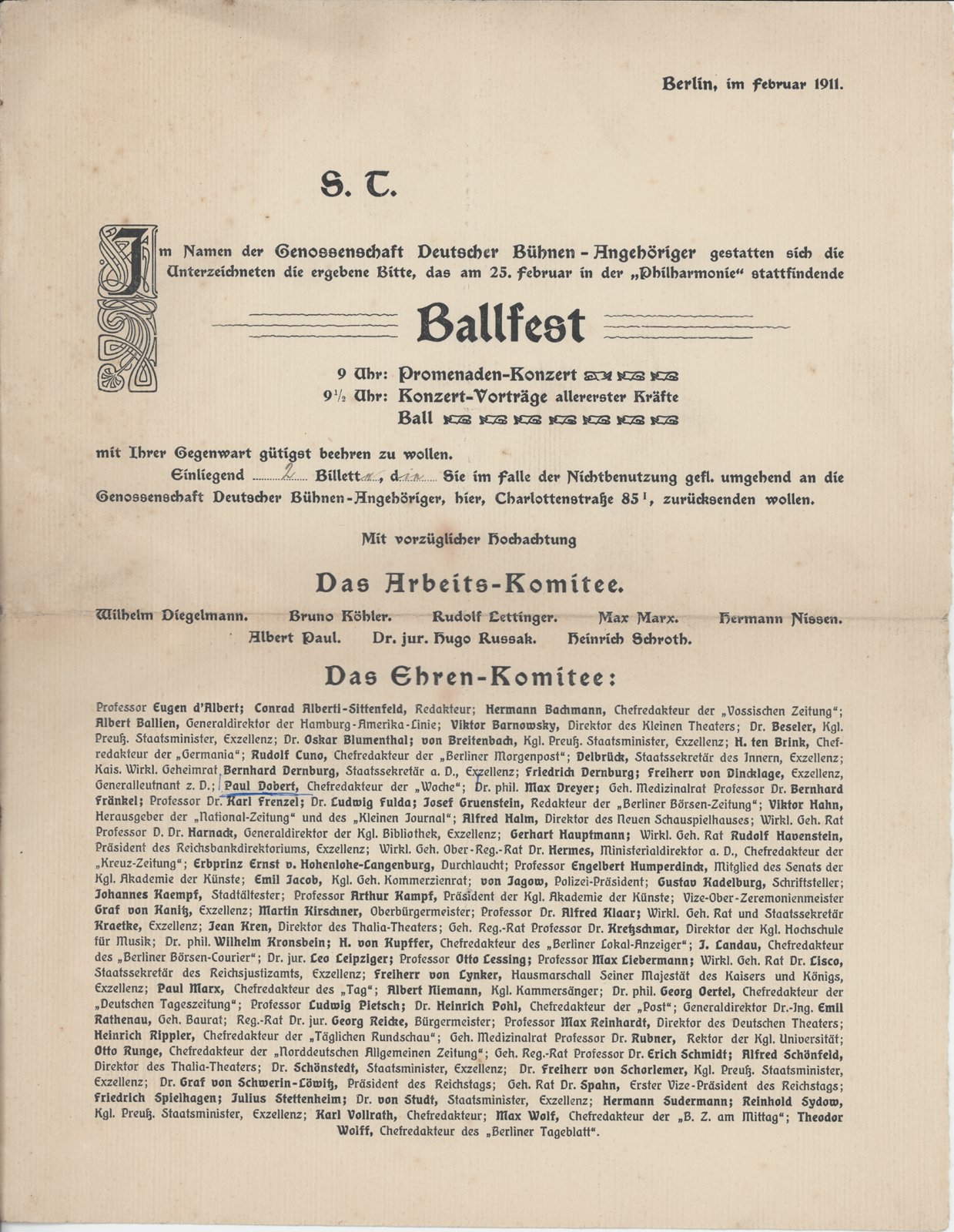 GDBA, 25.02.1911; 02 (Heimatverein "Alter Krug" Zossen e.V. CC BY-NC-SA)