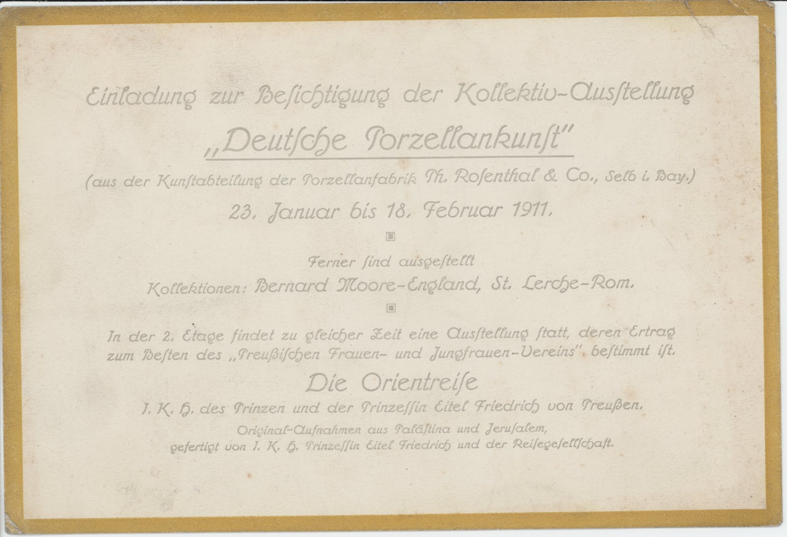 Einladung Porzellanausstellung (Heimatverein "Alter Krug" Zossen e.V. CC BY-NC-SA)
