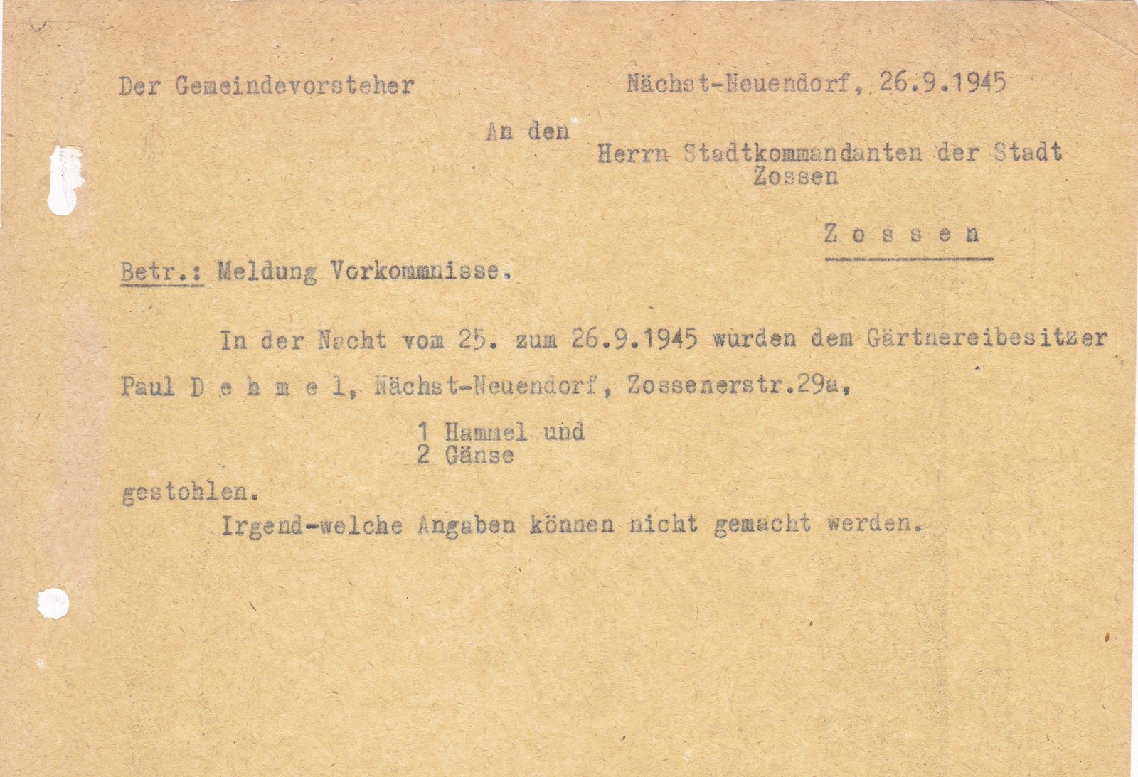 Obiglo an Kommandant, 26.09.1945 (02) (Heimatverein "Alter Krug" Zossen e.V. CC BY-NC-SA)