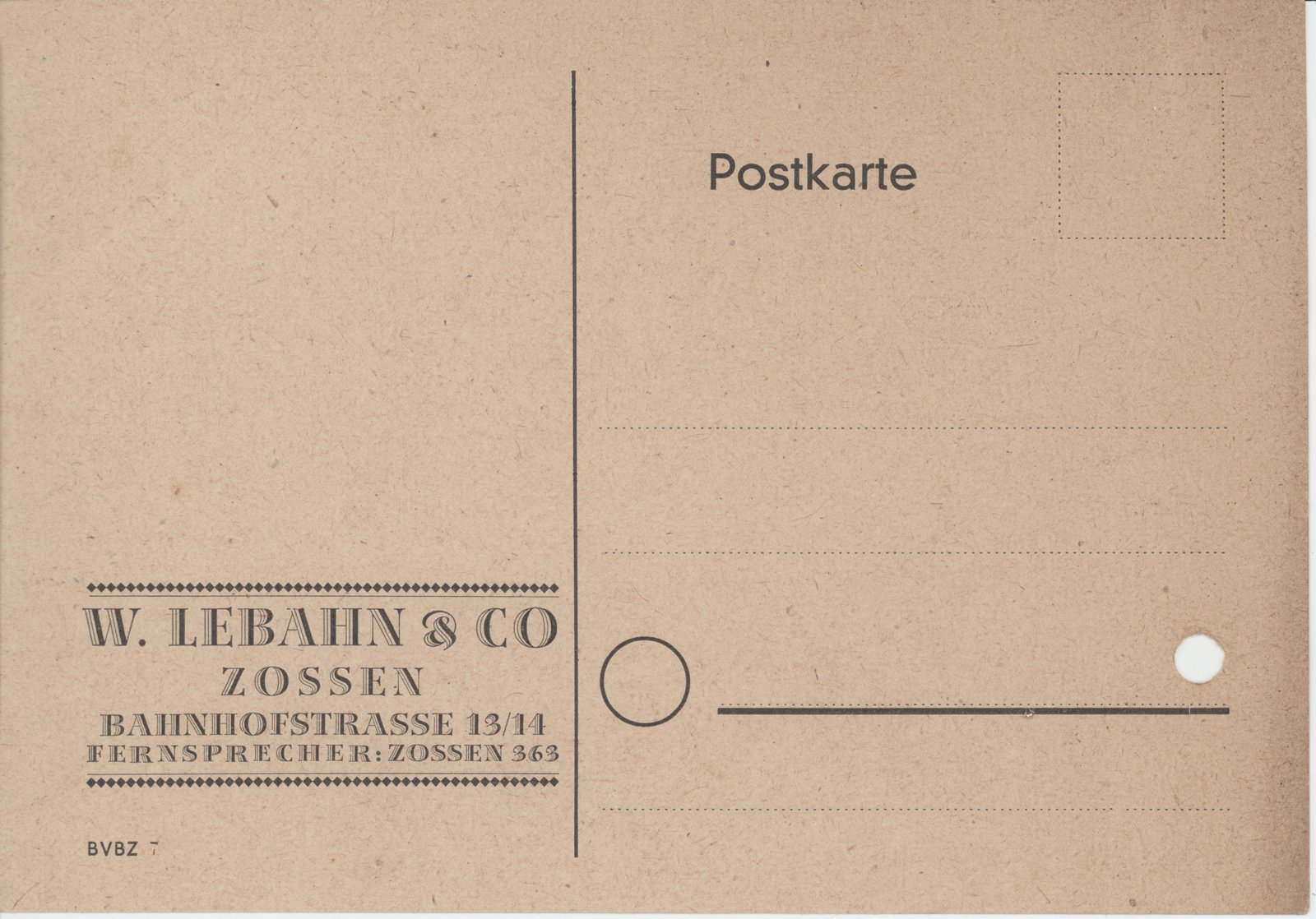 Lebahn an M. Bochow, 29.09.1947 (Heimatverein "Alter Krug" Zossen e.V. CC BY-NC-SA)