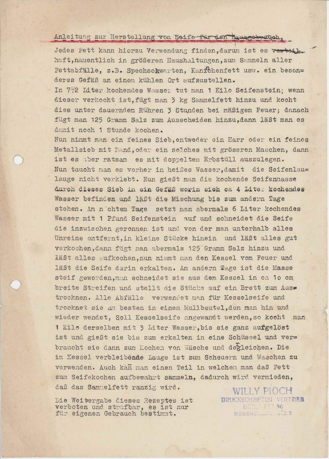 Seife, 1945 (Heimatverein "Alter Krug" Zossen e.V. CC BY-NC-SA)