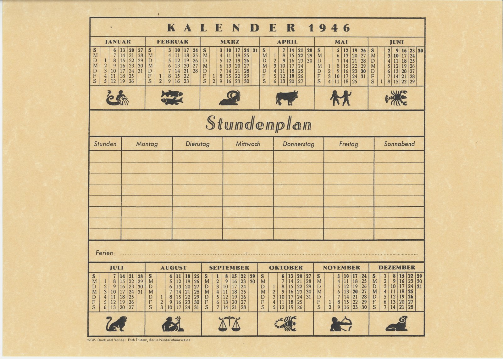 Kalender 1946 (Heimatverein "Alter Krug" Zossen e.V. CC BY-NC-SA)