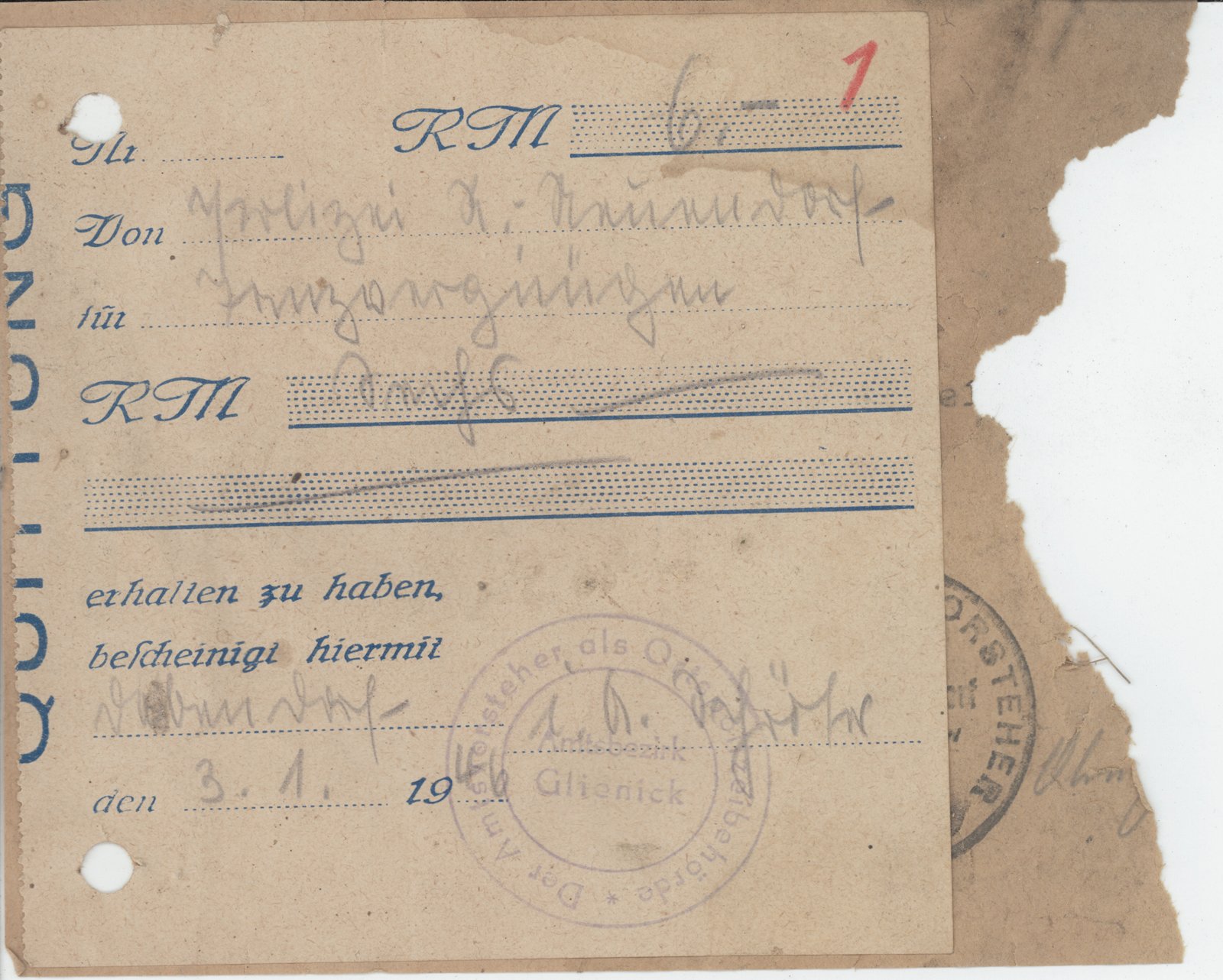 Polizei, 03.01.1946 (Heimatverein "Alter Krug" Zossen e.V. CC BY-NC-SA)
