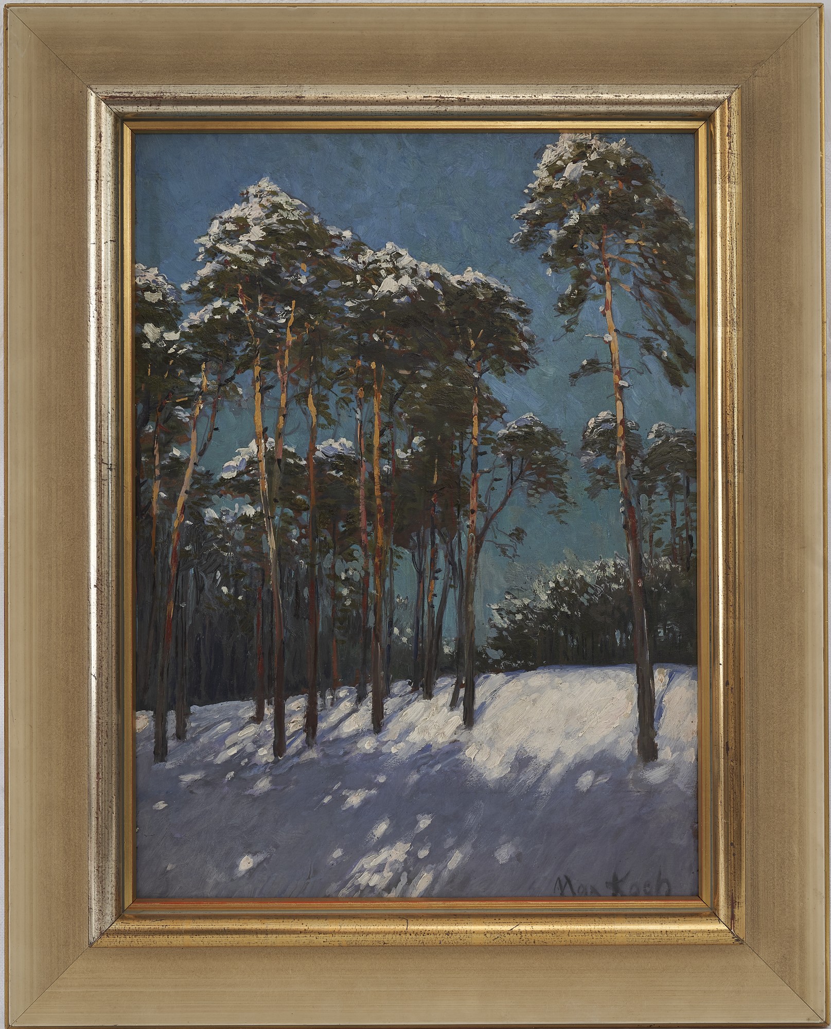 Ölgemälde "Märkische Kiefern im Schnee" von Max Koch (Museum der Havelländischen Malerkolonie CC BY-NC-SA)