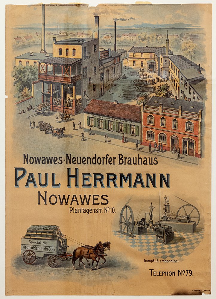 Brauerei-Plakat (Museum Weberstube Nowawes CC BY-NC-SA)