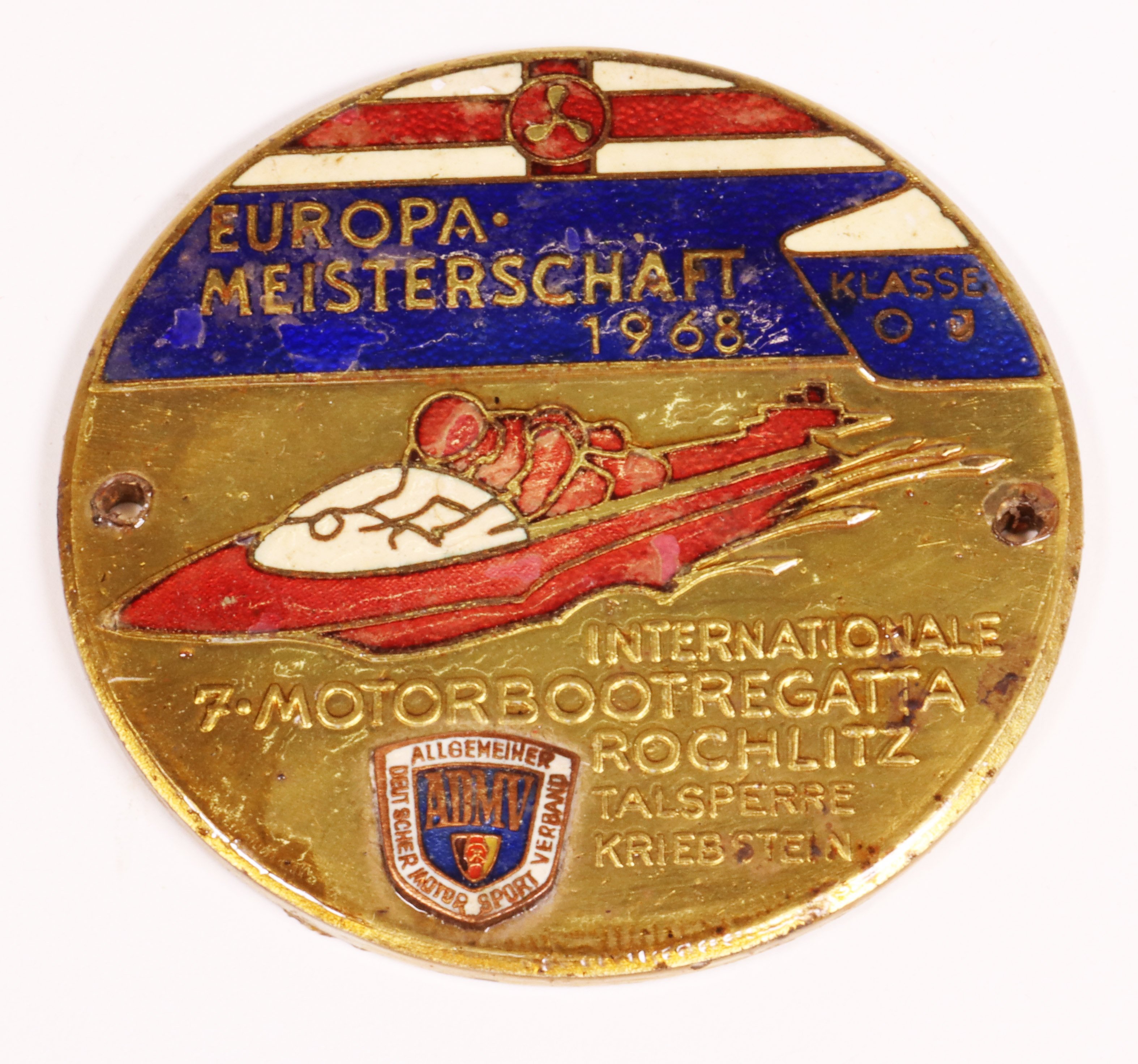 Erinnerungsplakette Europameisterschaft1968 (Museum für Stadt und Technik Ludwigsfelde CC BY-NC-SA)