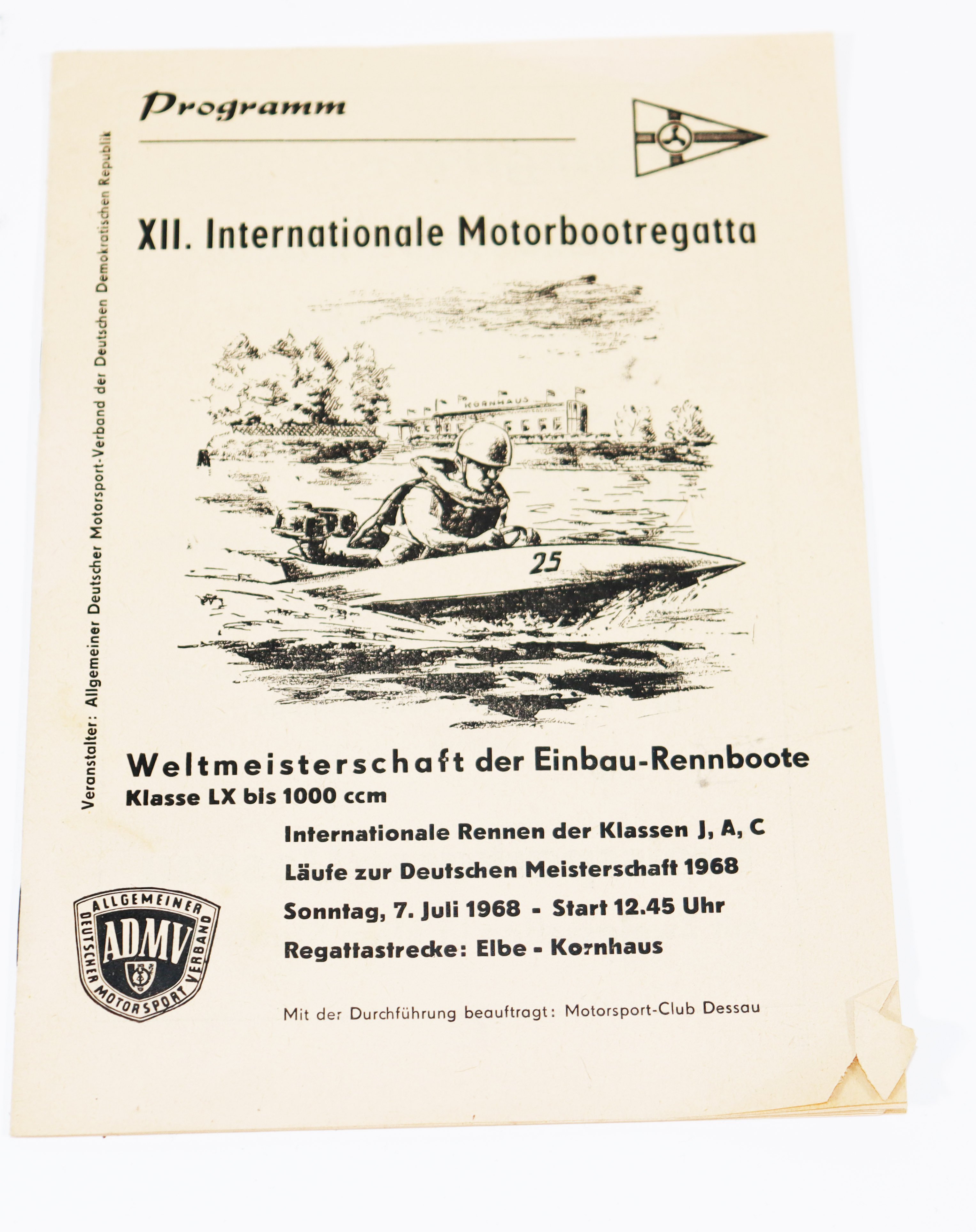 Programmheft zur XII. Internationalen Motorbootregatta (Museum für Stadt und Technik Ludwigsfelde CC BY-NC-SA)