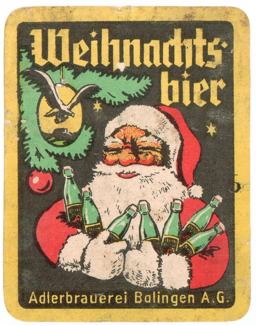 Etikett der Adlerbrauerei Balingen AG, um 1959 (ARCHIV DEUTSCHER BIERETIKETTEN CC BY-NC-SA)