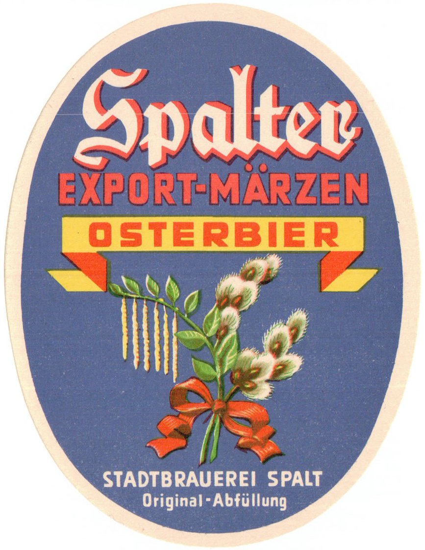 Bieretikett für Osterbier der Stadtbrauerei Spalt, um 1963 (ARCHIV DEUTSCHER BIERETIKETTEN CC BY-NC-SA)