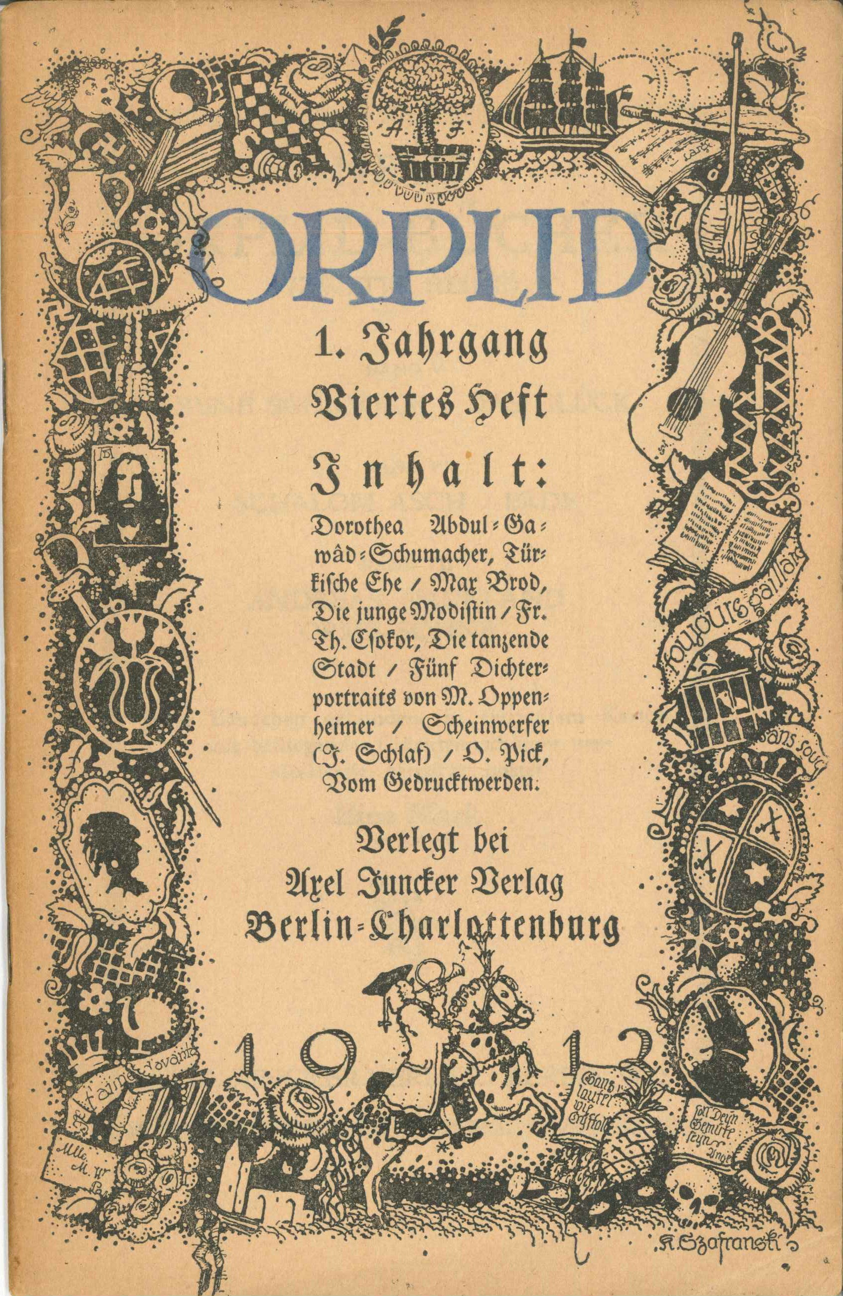 Orplid 1. Jhg. 4. Heft Mai 1913, Titelseite (KTL CC BY-NC-SA)