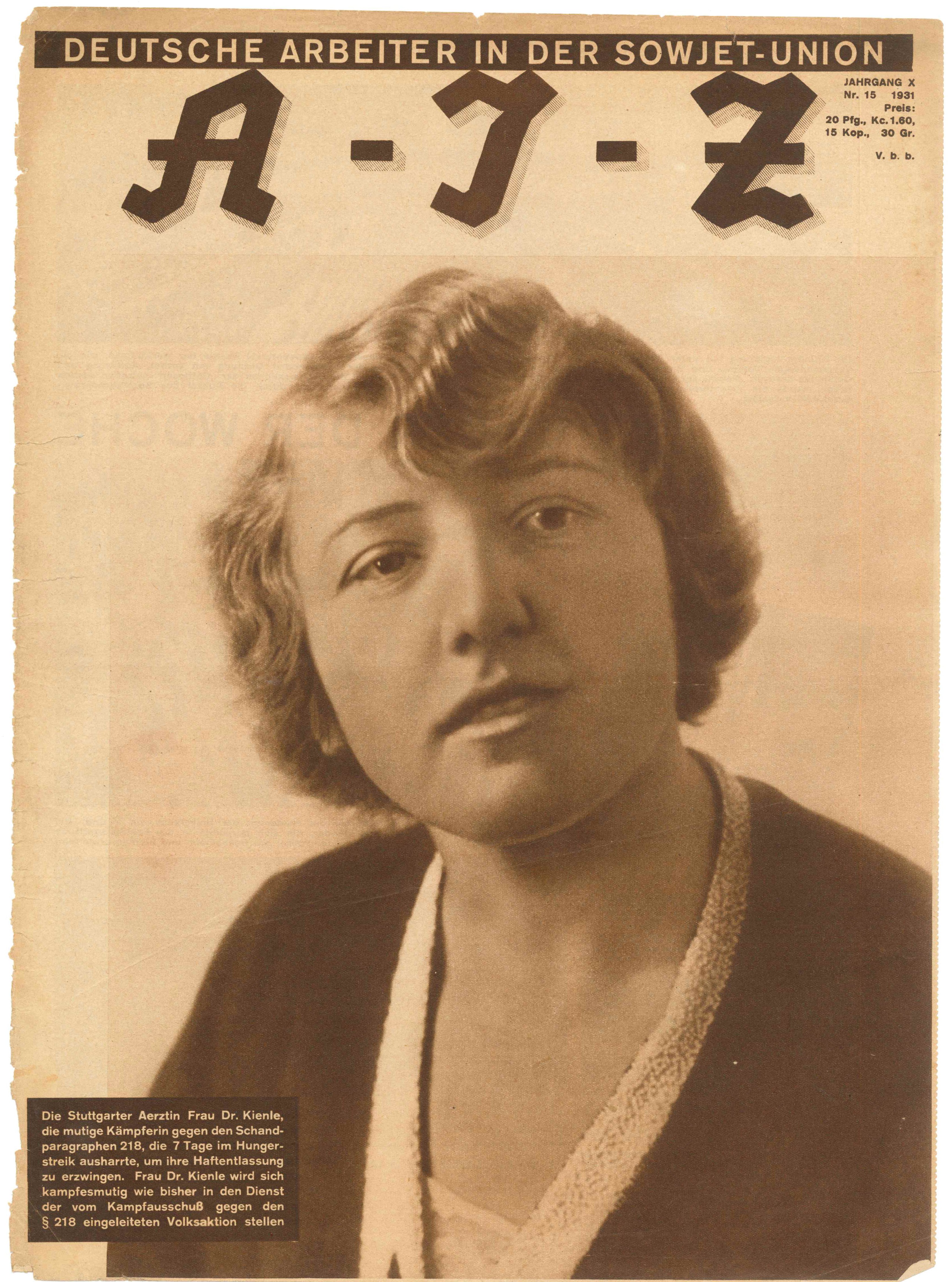 AIZ, Nr. 15, 1931, Titelseite (Kurt Tucholsky Literaturmuseum CC BY-NC-SA)