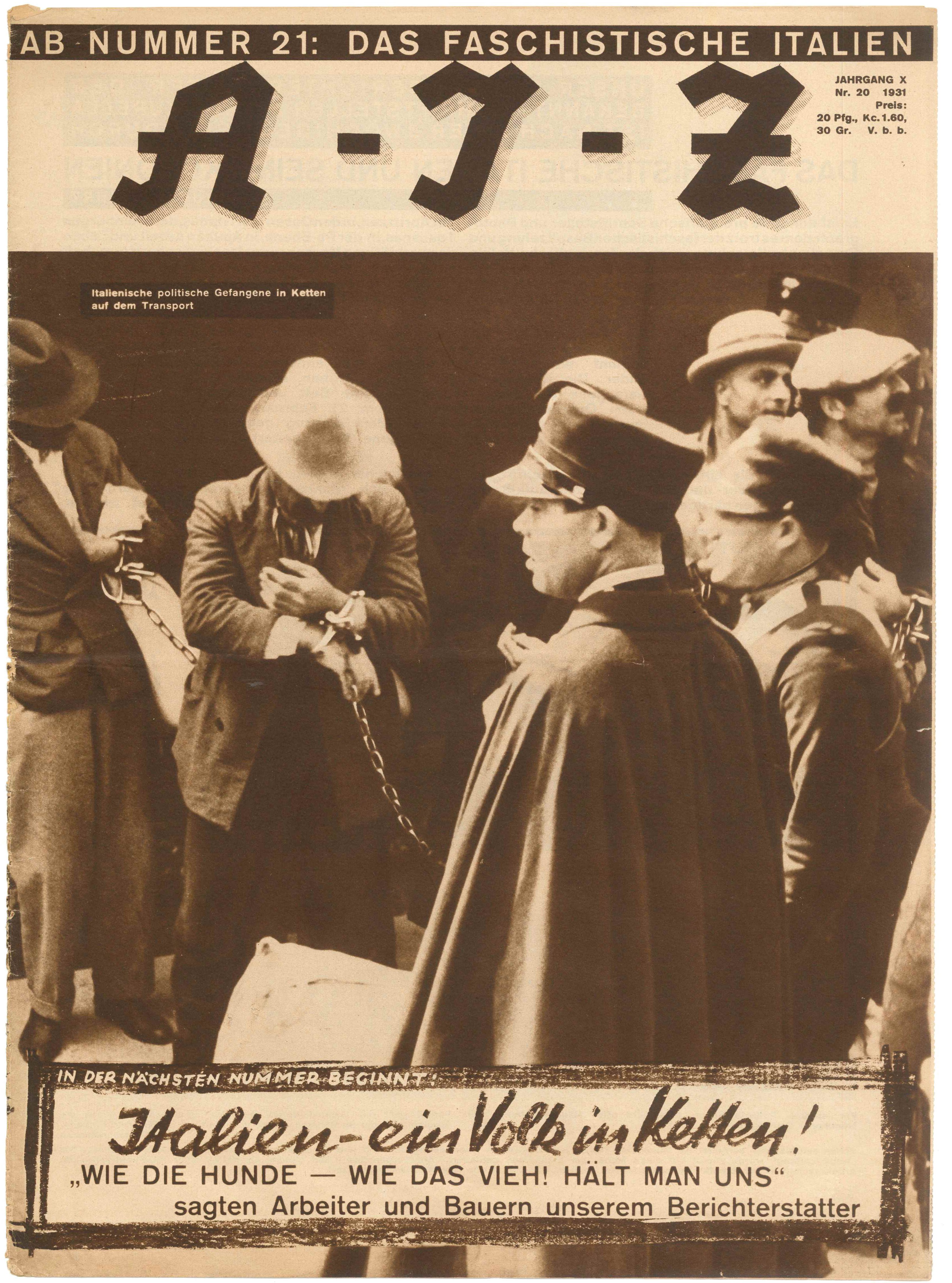 AIZ, Nr. 20, 1931, Titelseite (Kurt Tucholsky Literaturmuseum CC BY-NC-SA)