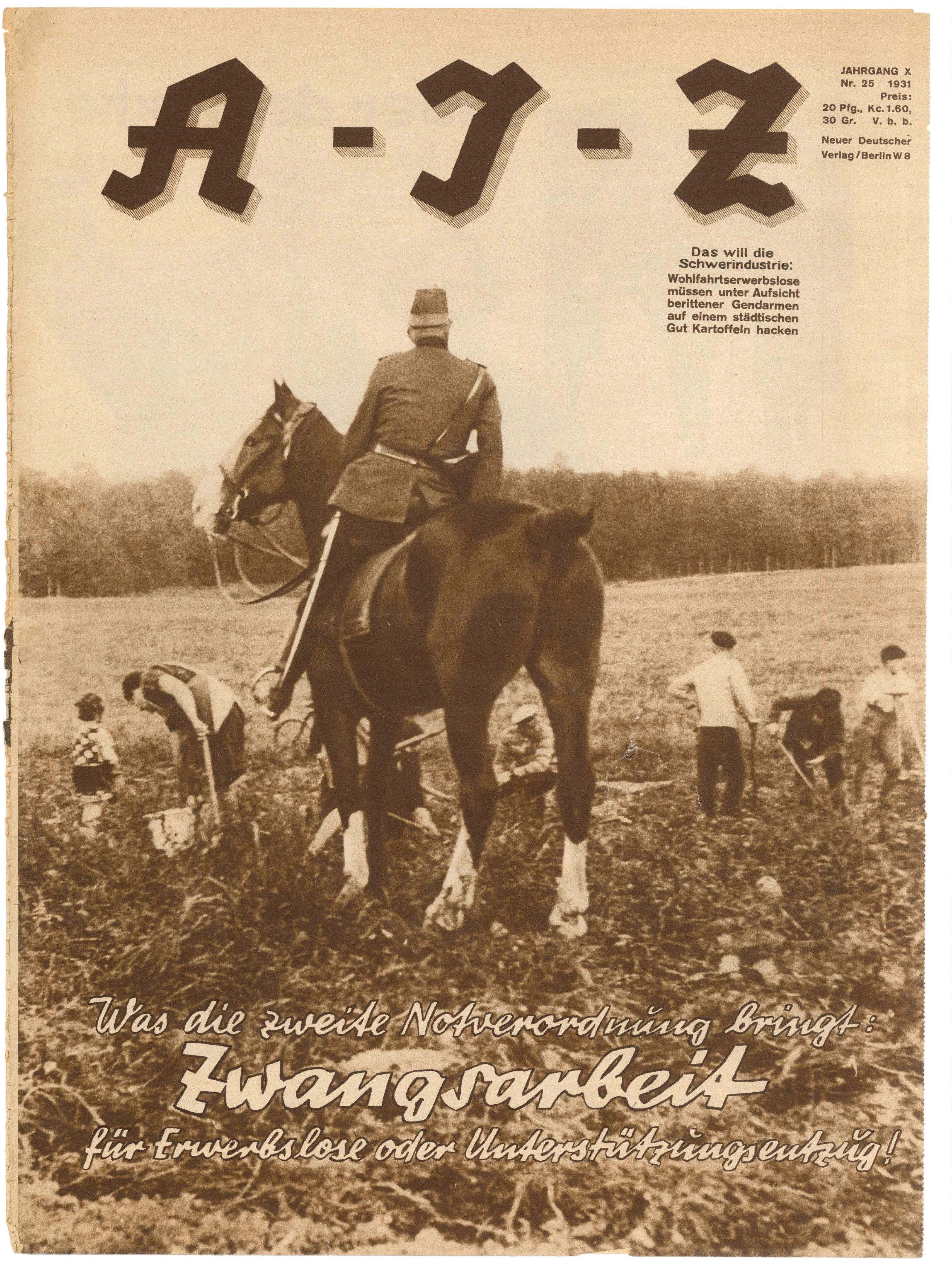 AIZ, Nr. 25, 1931, Titelseite (Kurt Tucholsky Literaturmuseum CC BY-NC-SA)