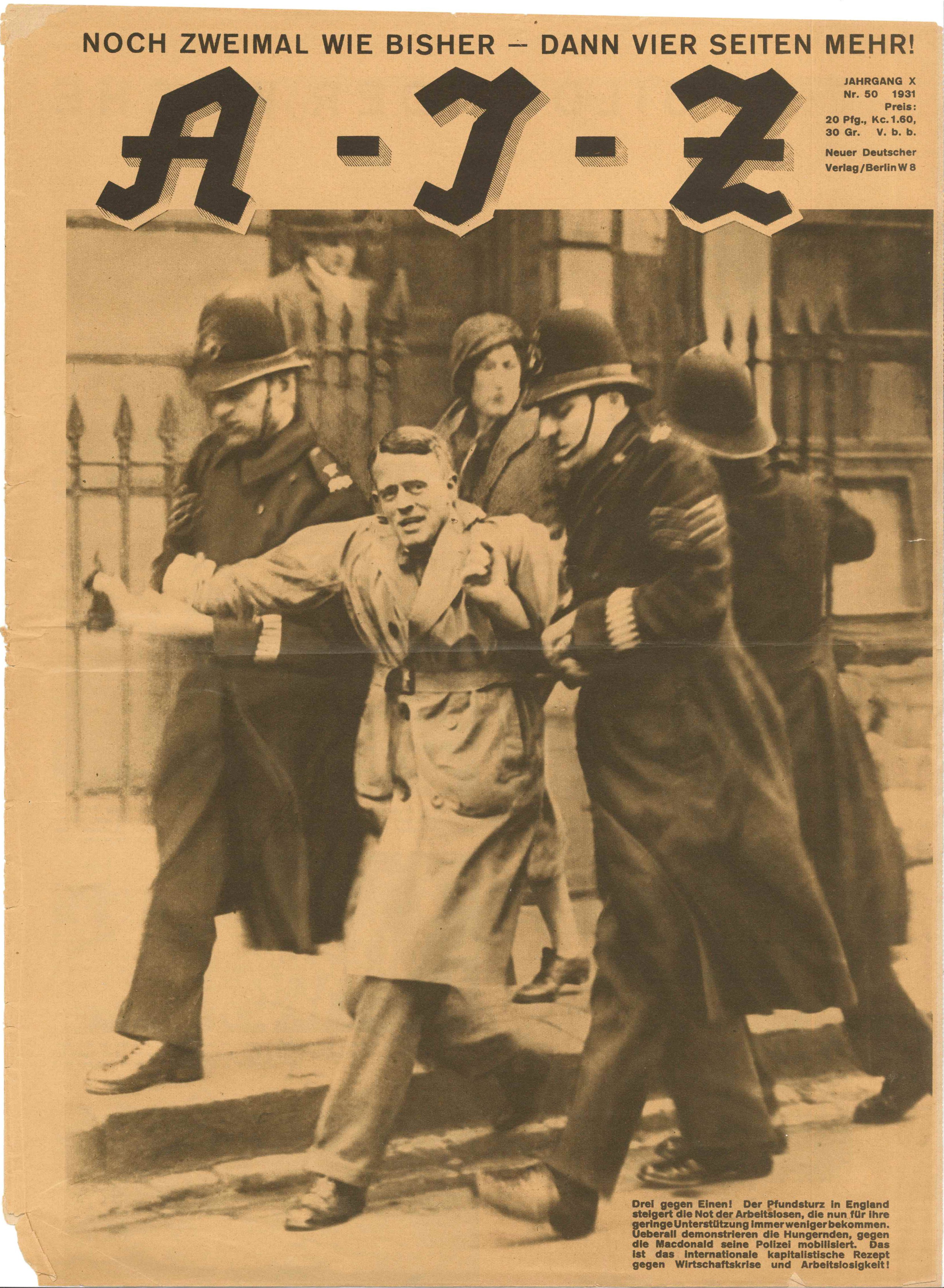 AIZ, Nr. 50, 1931, Titelseite (Kurt Tucholsky Literaturmuseum CC BY-NC-SA)