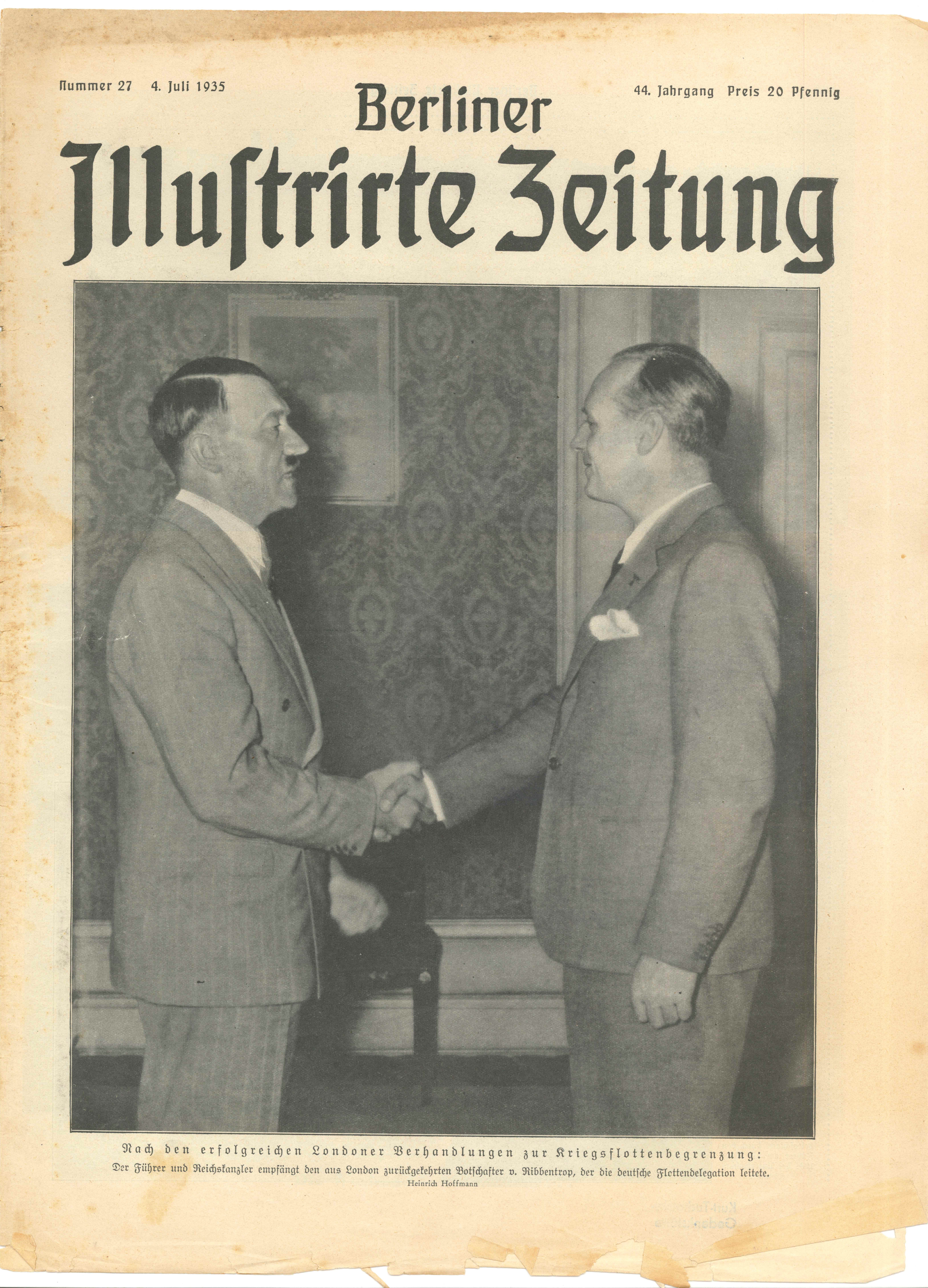 BIZ, Nr. 27, 1935, Titelseite (Kurt Tucholsky Literaturmuseum CC BY-NC-SA)