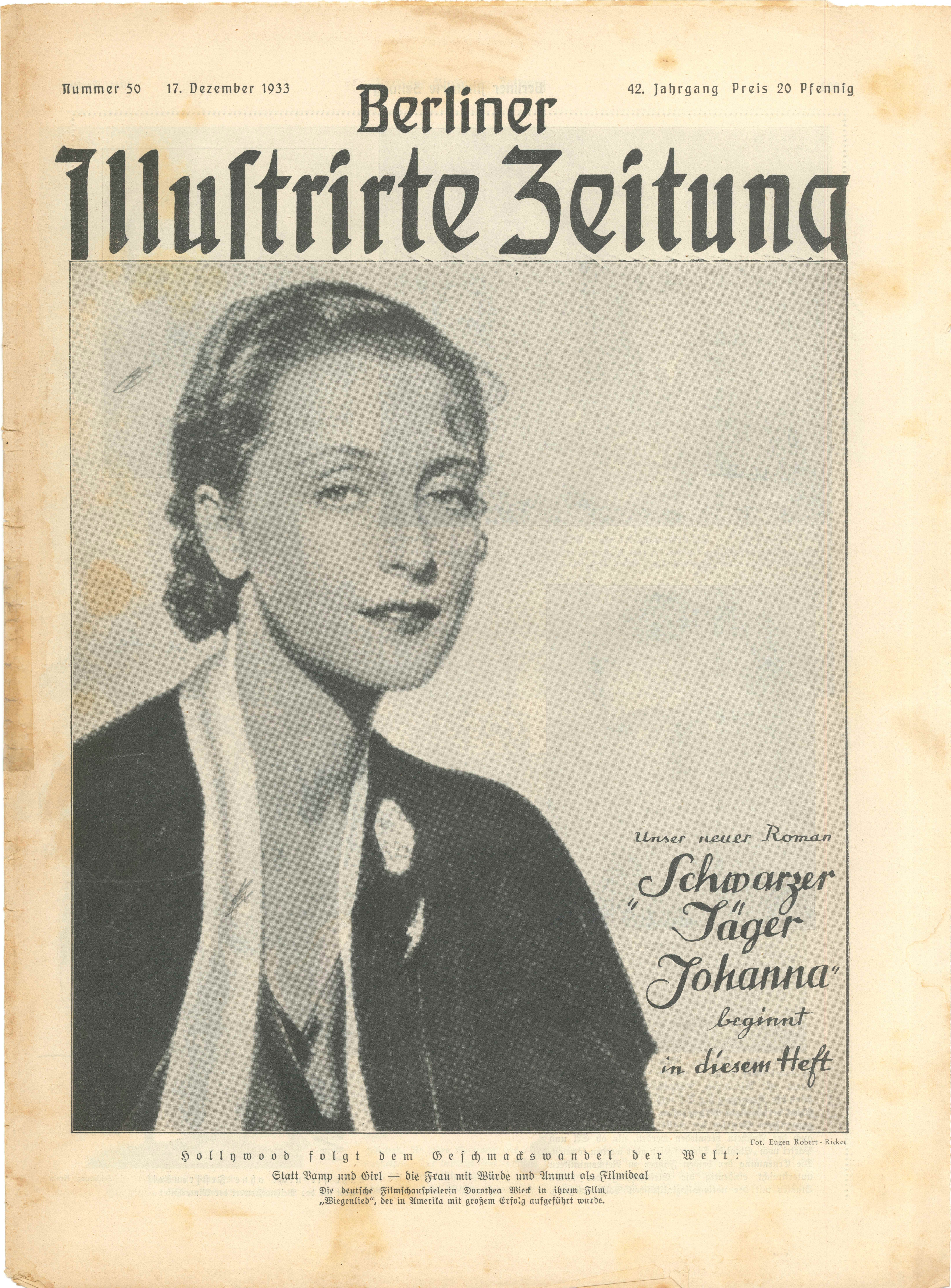 BIZ, Nr. 50, 1933, Titelseite (Kurt Tucholsky Literaturmuseum CC BY-NC-SA)