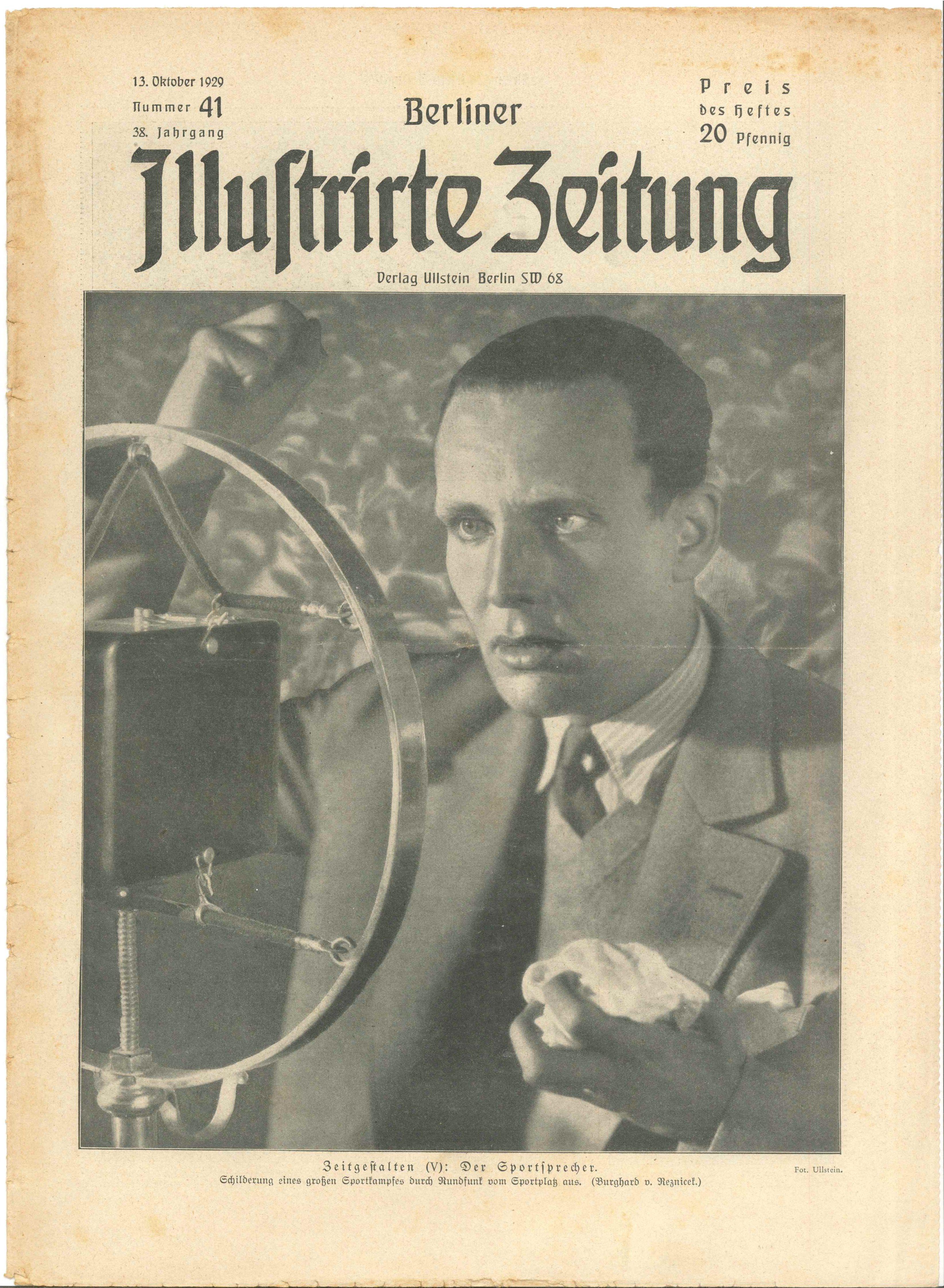 BIZ, Nr. 41, 1929, Titelseite (Kurt Tucholsky Literaturmuseum CC BY-NC-SA)