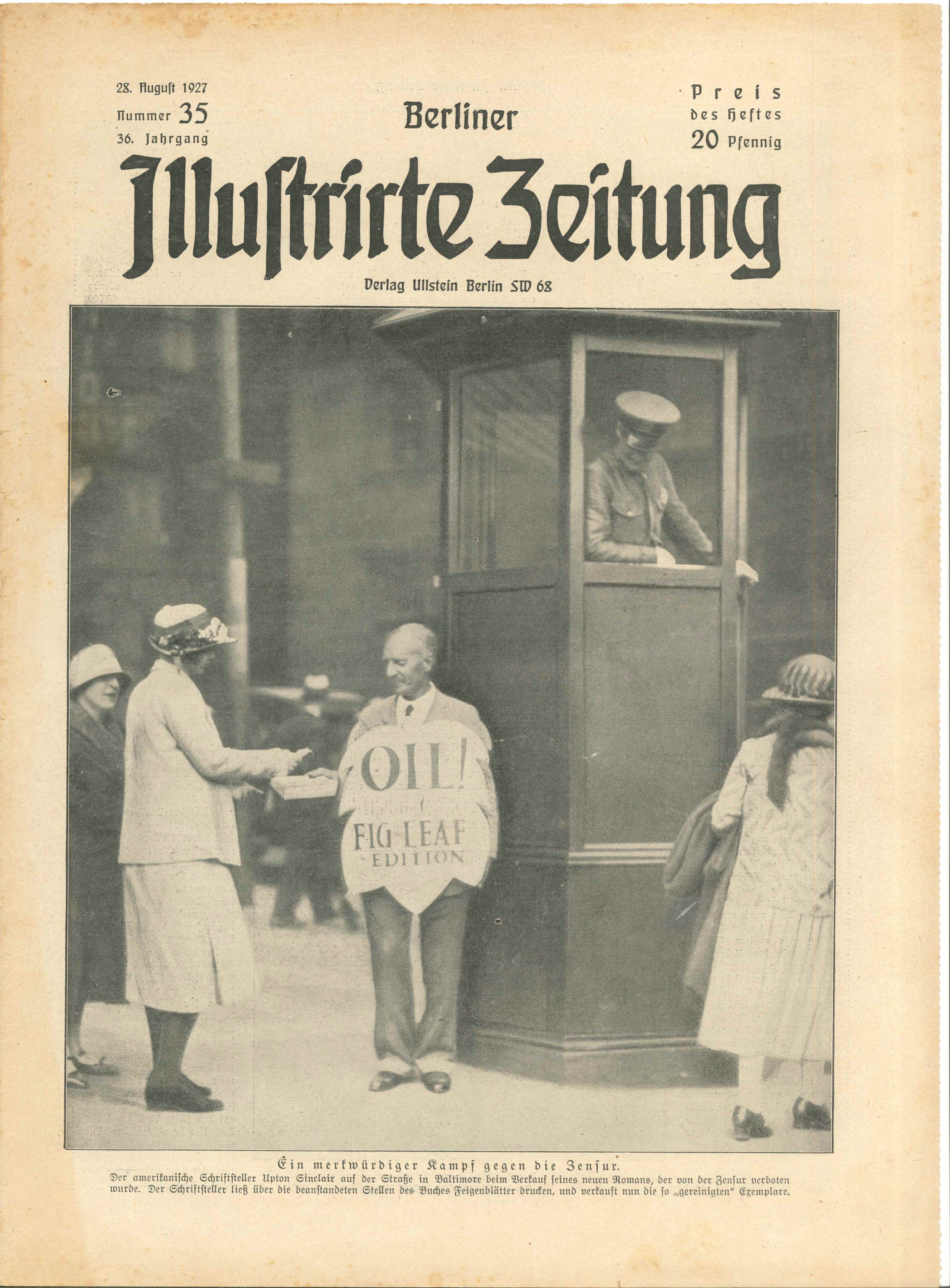 BIZ, Nr. 35, 1927, Titelseite (Kurt Tucholsky Literaturmuseum CC BY-NC-SA)