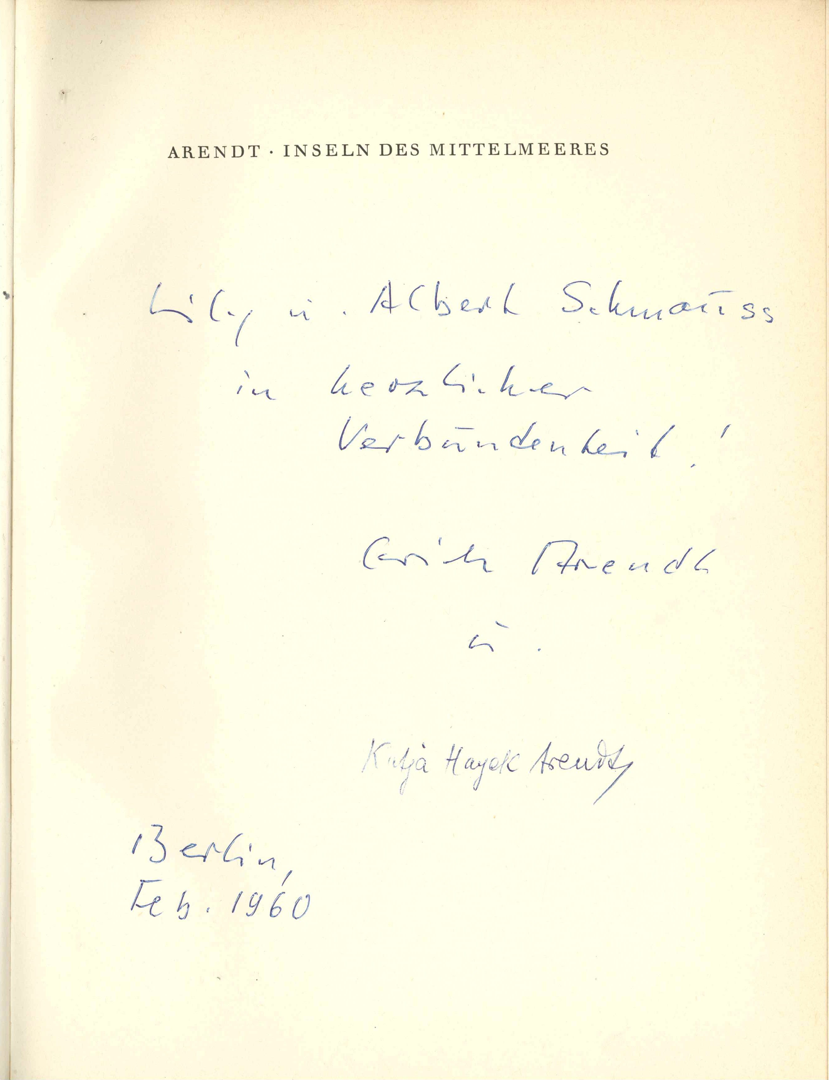 Erich Arendt: Inseln des Mittelmeeres (Kurt Tucholsky Literaturmuseum CC BY-NC-SA)